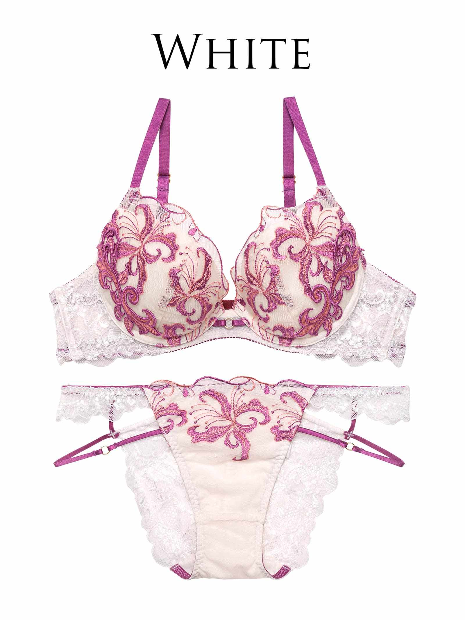 1/29新作!【Reinest】ノーブルボタニークフラワーブラジャー&バック透けフルバックショーツ