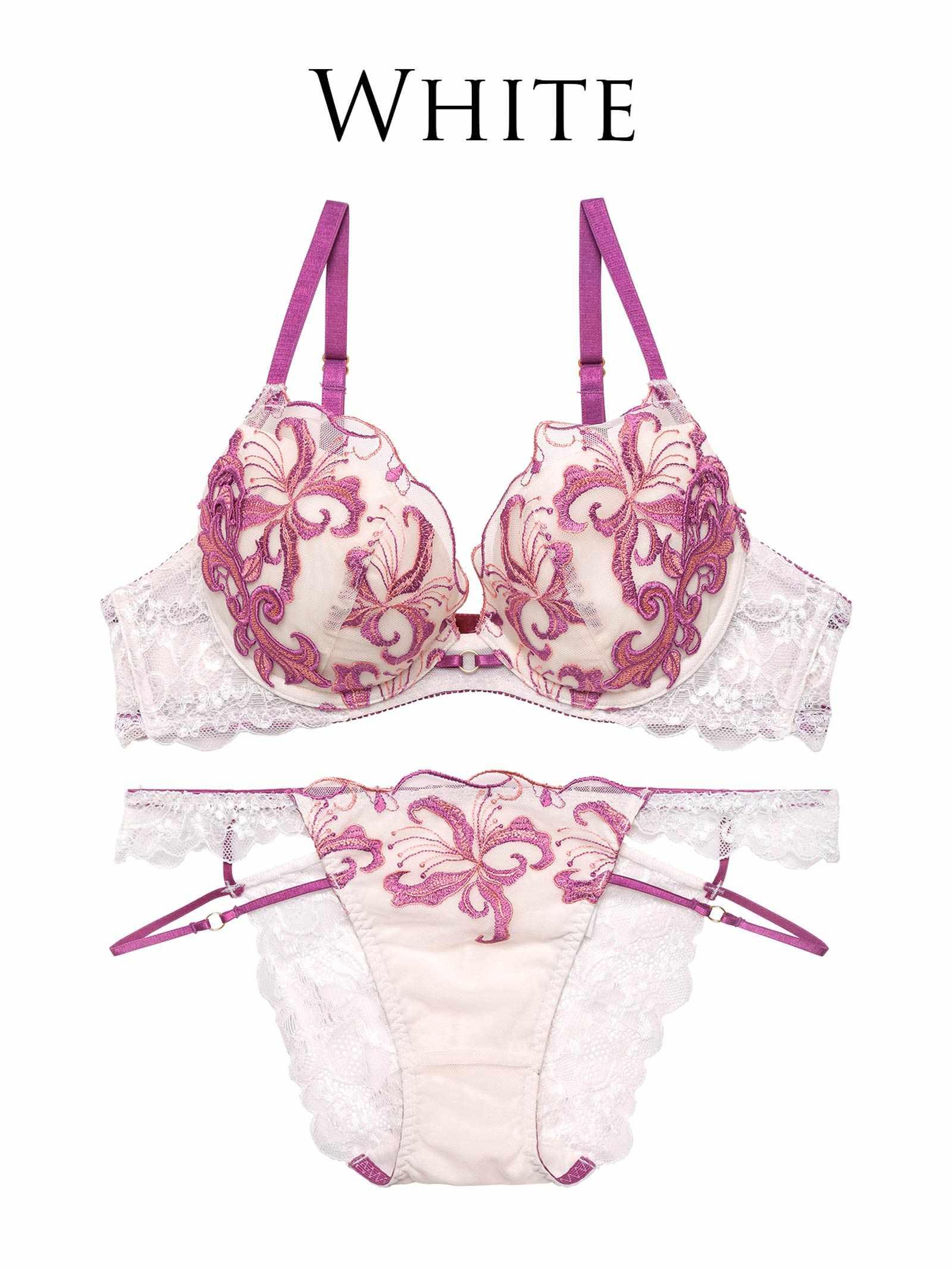 【Reinest】ノーブルボタニークフラワーブラジャー&バック透けフルバックショーツ - 【公式】247Lingerie