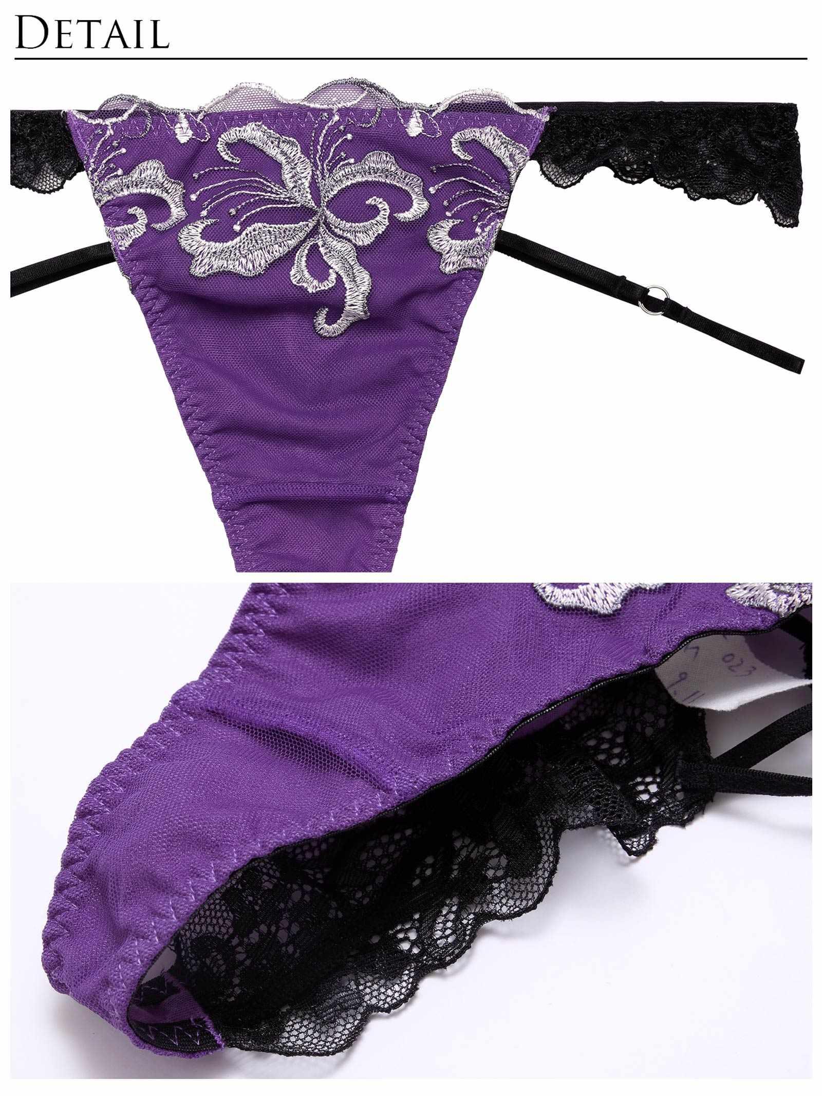 【Reinest】ノーブルボタニークフラワーブラジャー&バック透けTバックショーツ - 【公式】247Lingerie