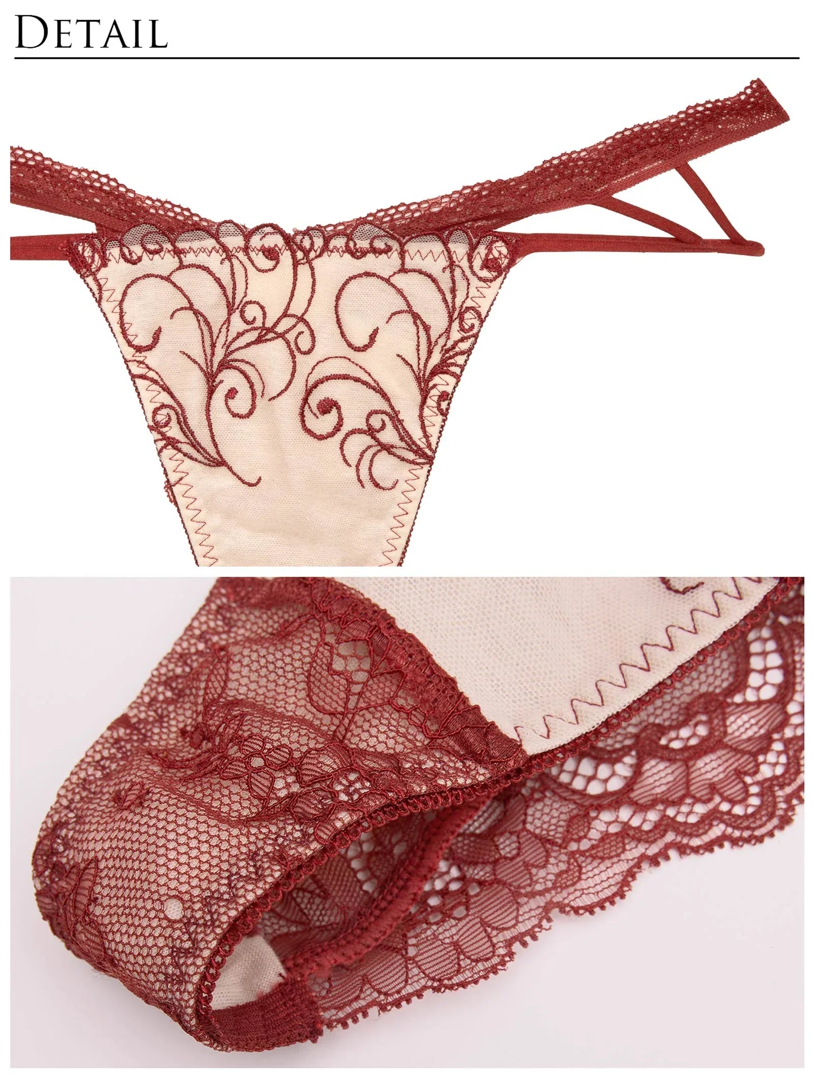 【永尾まりや着用】【Reinest】モダンスカラップアイビーブラジャー&バック透けTバックショーツ - 【公式】247Lingerie