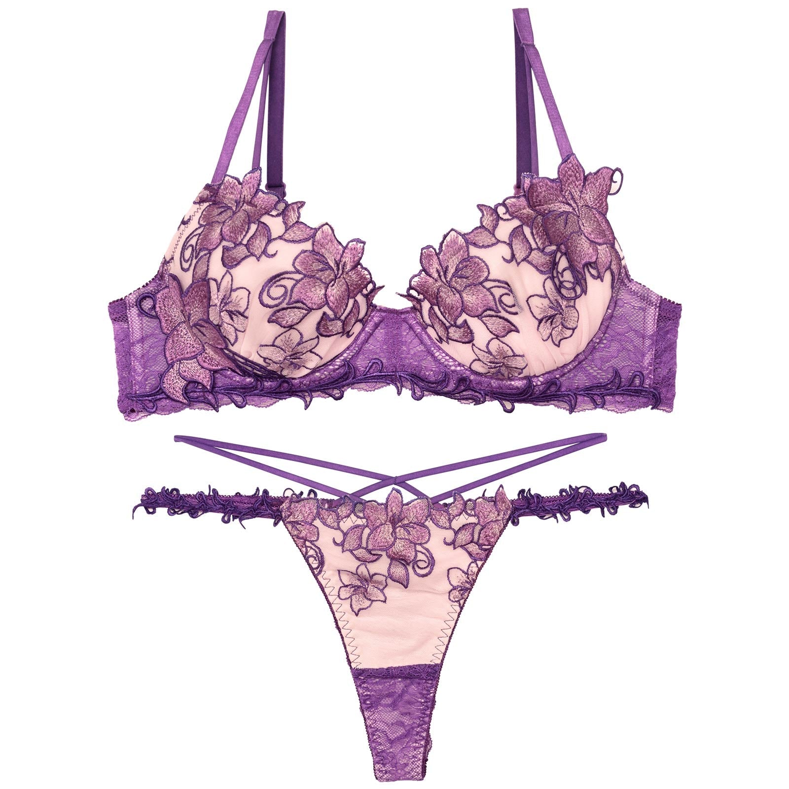 【永尾まりや着用】【Reinest】エトワールアマリリスブラジャー&バック透けTバックショーツ