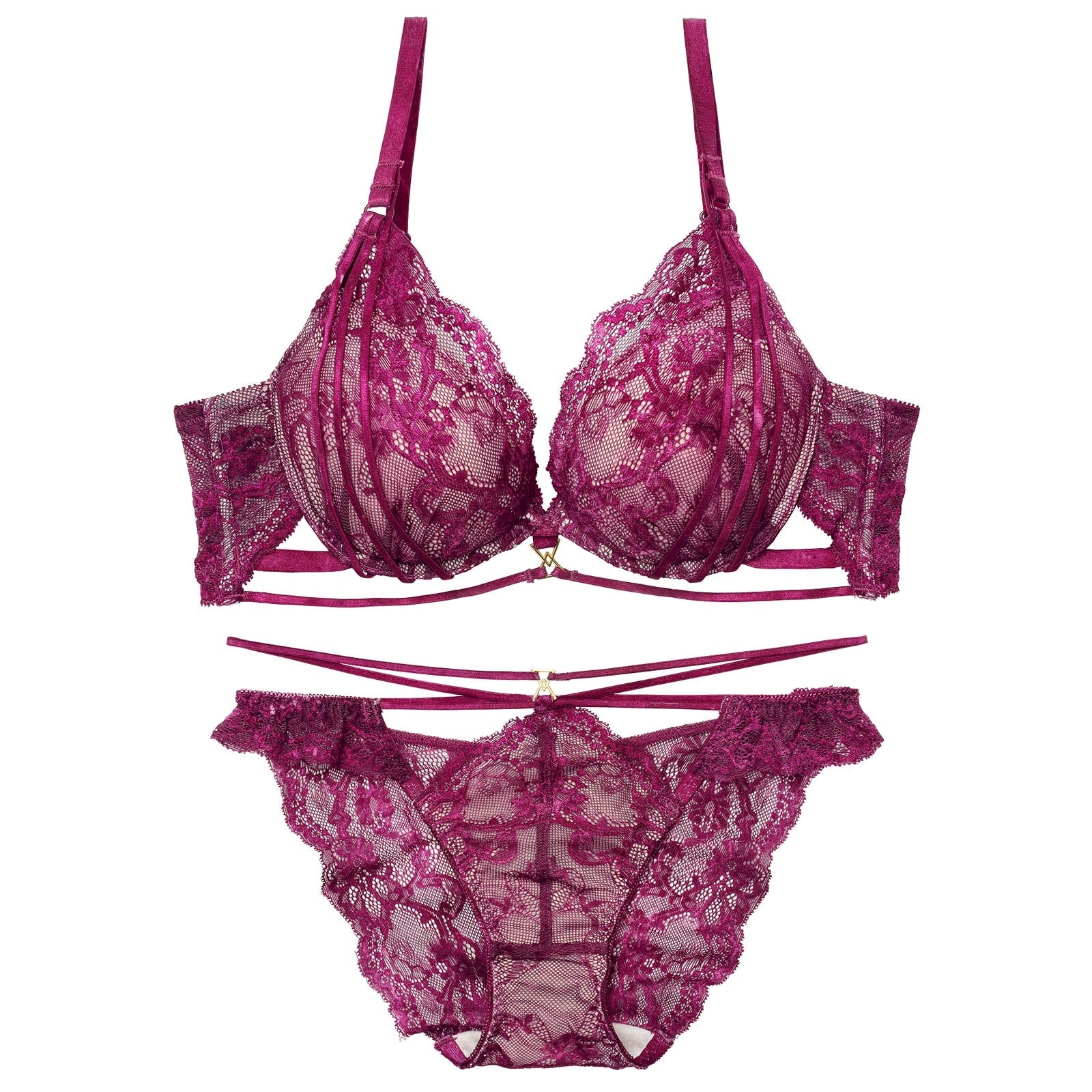 2/4新作!【Reinest】センシュアルレーシィコードブラジャー&バック透けフルバックショーツ