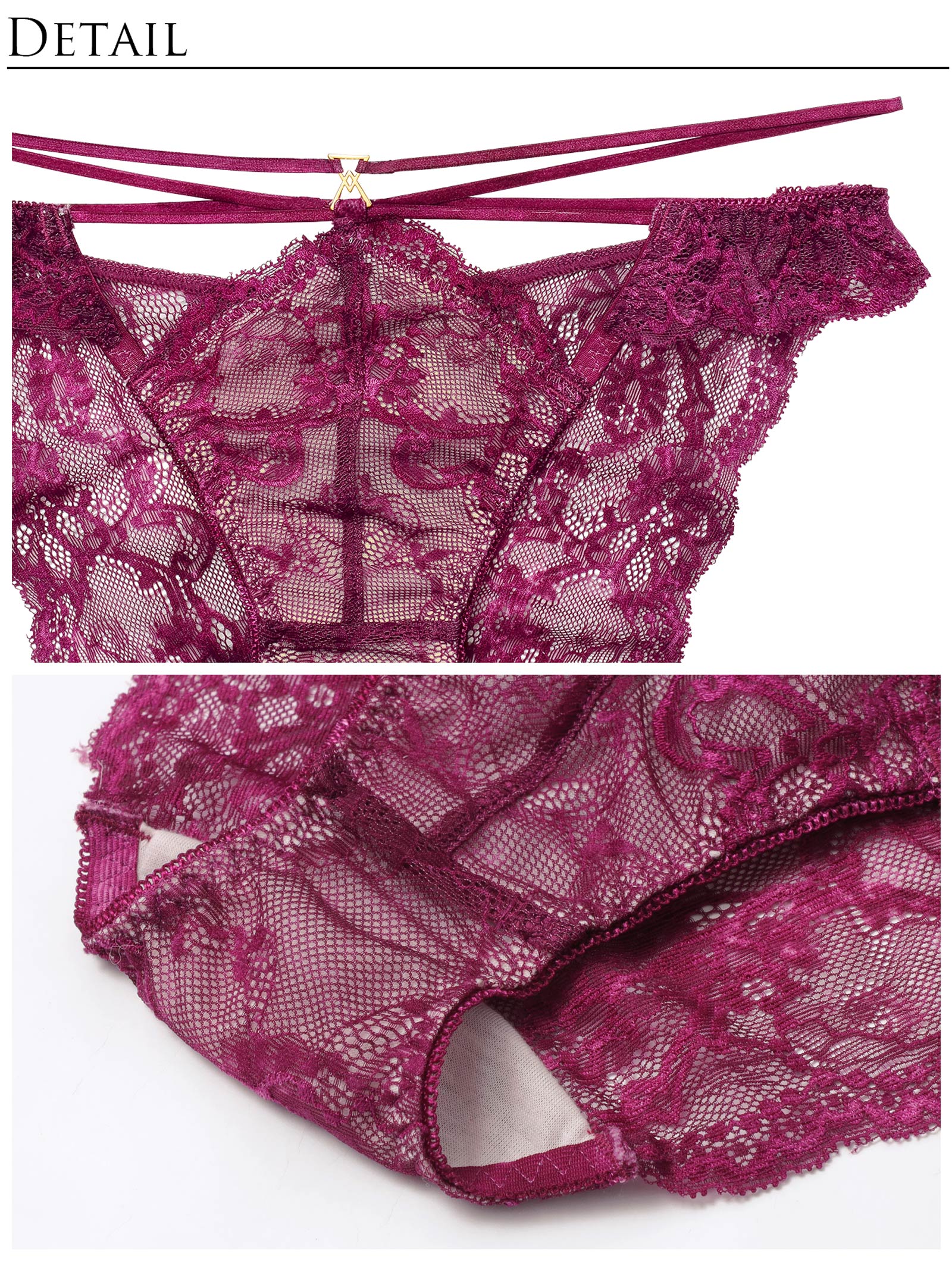 2/4新作!【Reinest】センシュアルレーシィコードブラジャー&バック透けフルバックショーツ