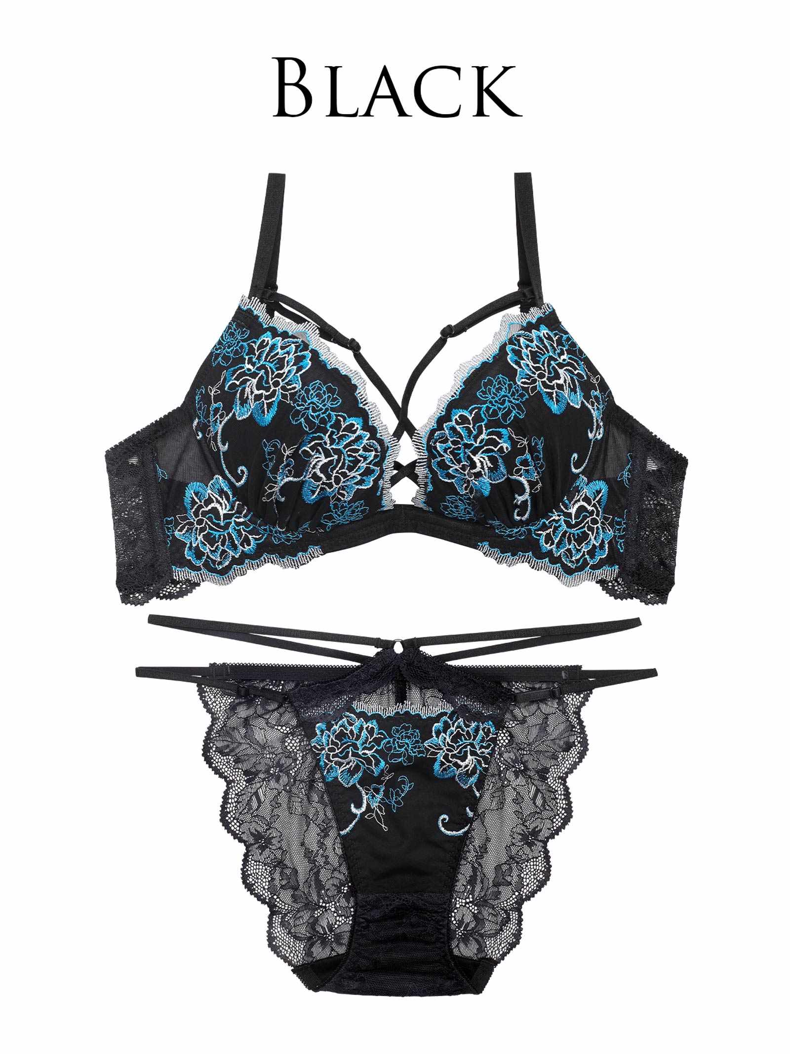 4/27新作!【Reinest】グラマラスフルールコードブラジャー&バック透けフルバックショーツ