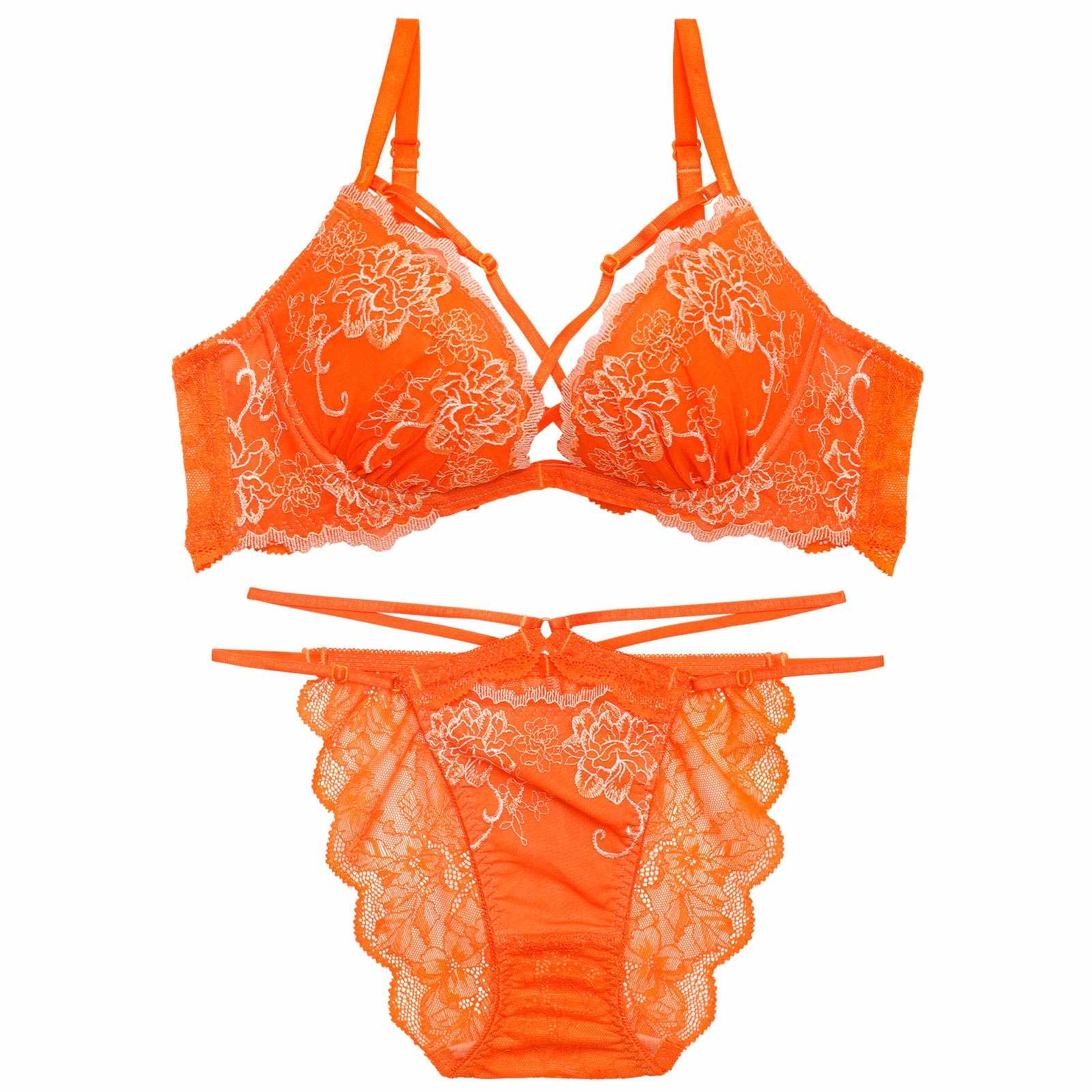 4/27新作!【Reinest】グラマラスフルールコードブラジャー&バック透けフルバックショーツ