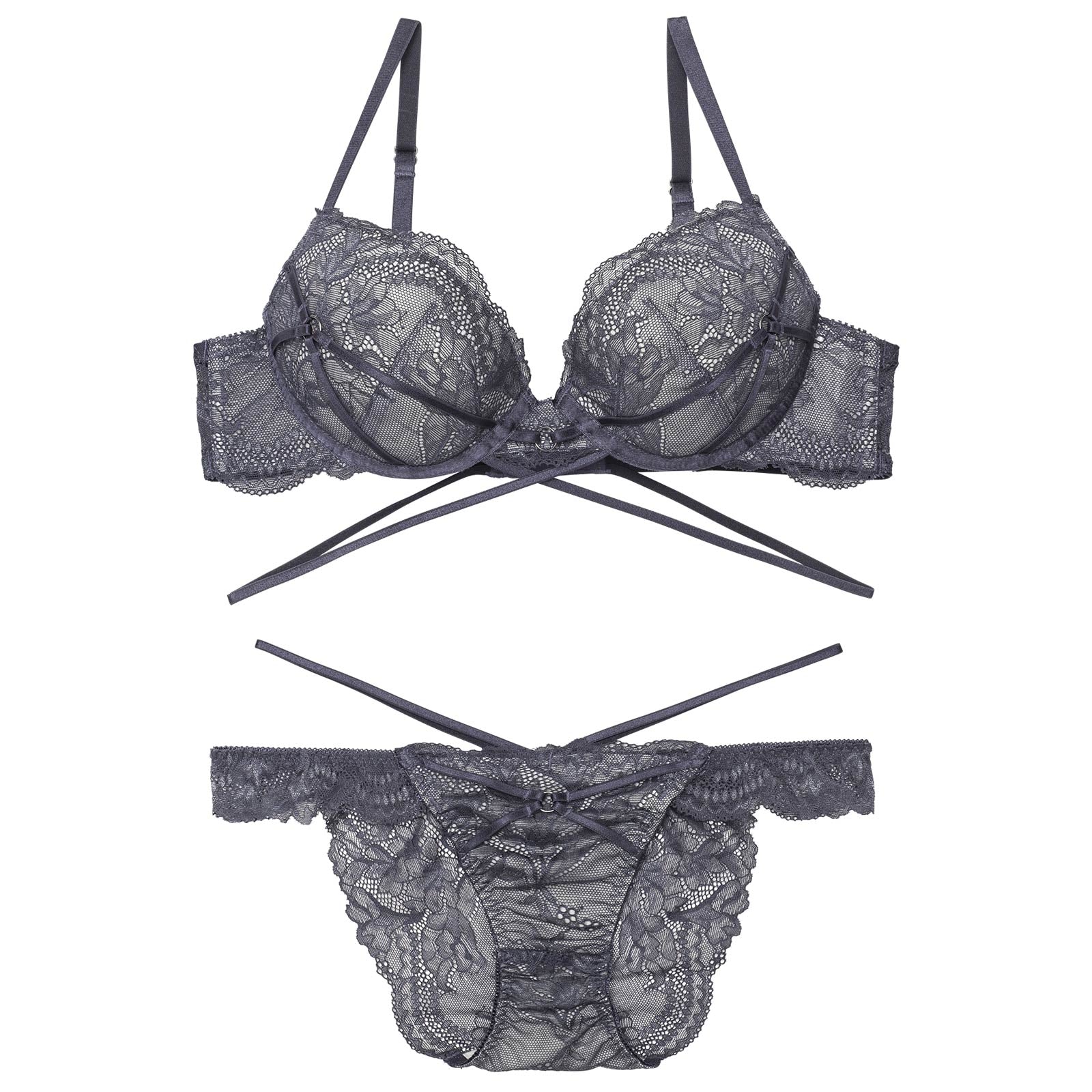 【永尾まりや着用】【Reinest】マスカレードストリングブラジャー&バック透けフルバックショーツ