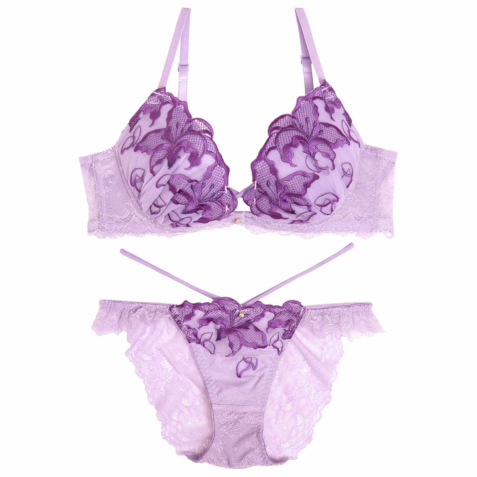 【永尾まりや着用】【Reinest】ノクターンブルームリリーブラジャー&バック透けフルバックショーツ