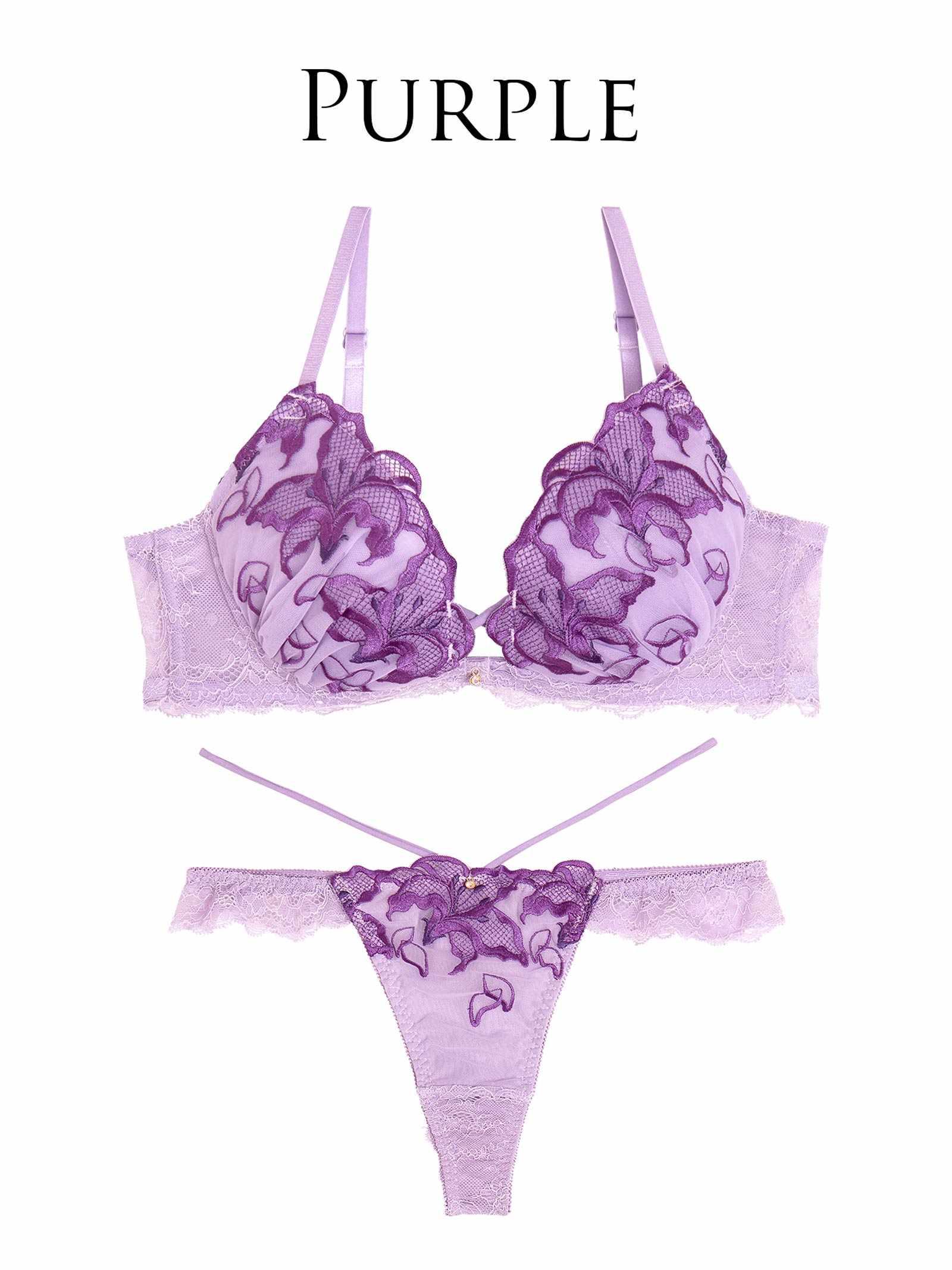 6/25新作!!【永尾まりや着用】【Reinest】ノクターンブルームリリーブラジャー&バック透けTバックショーツ