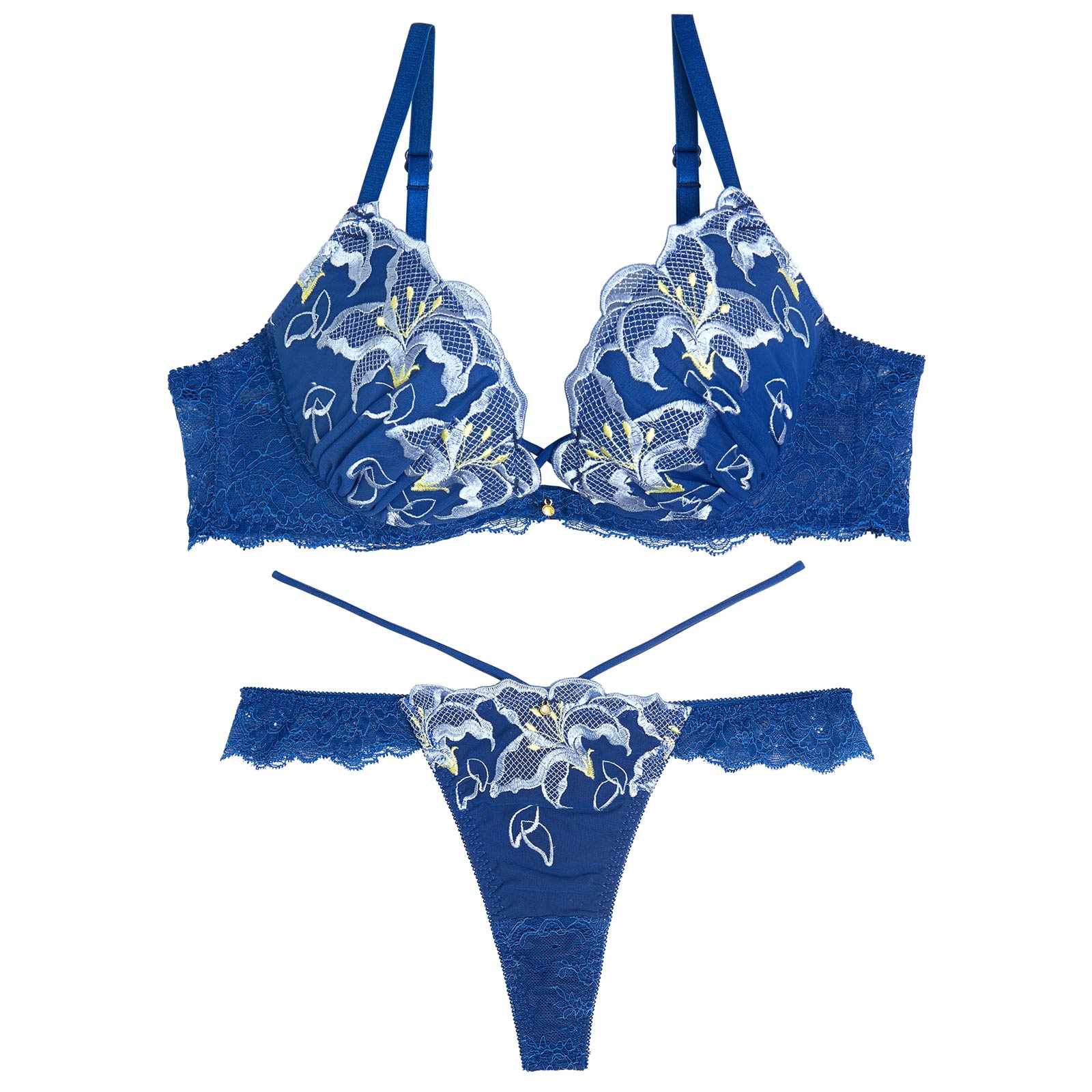 【永尾まりや着用】【Reinest】ノクターンブルームリリーブラジャー&バック透けTバックショーツ