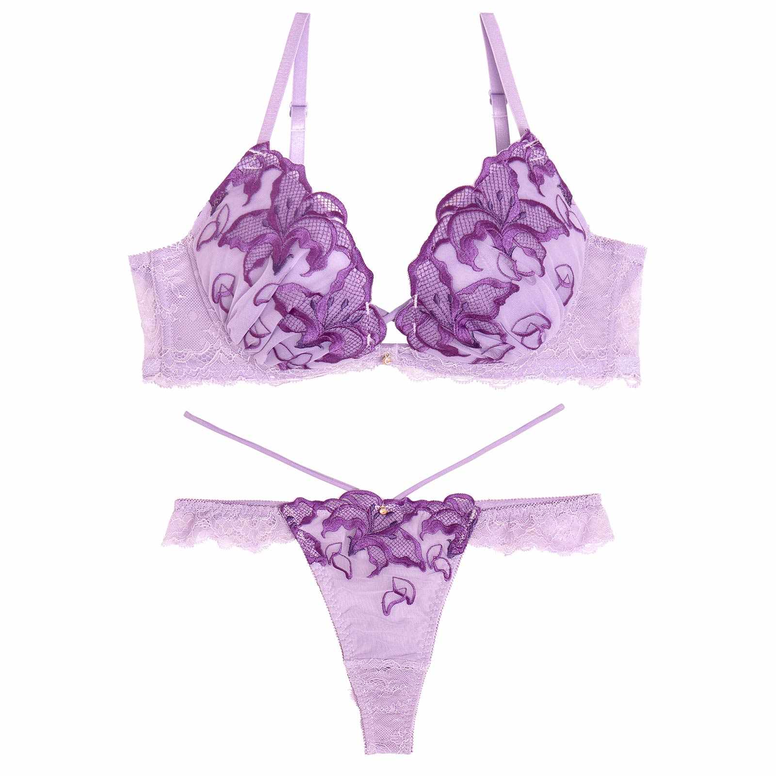 【永尾まりや着用】【Reinest】ノクターンブルームリリーブラジャー&バック透けTバックショーツ