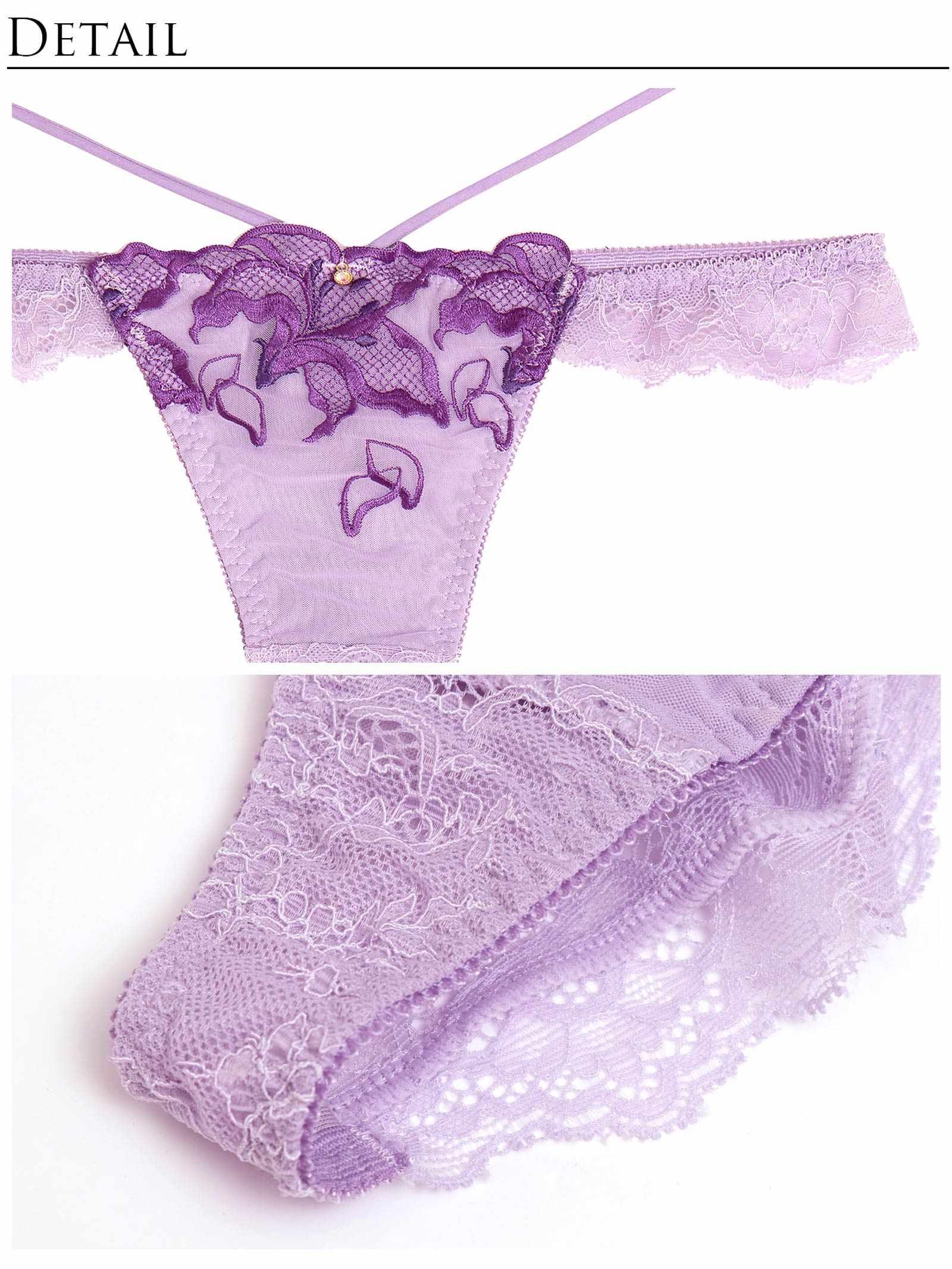 6/25新作!!【永尾まりや着用】【Reinest】ノクターンブルームリリーブラジャー&バック透けTバックショーツ