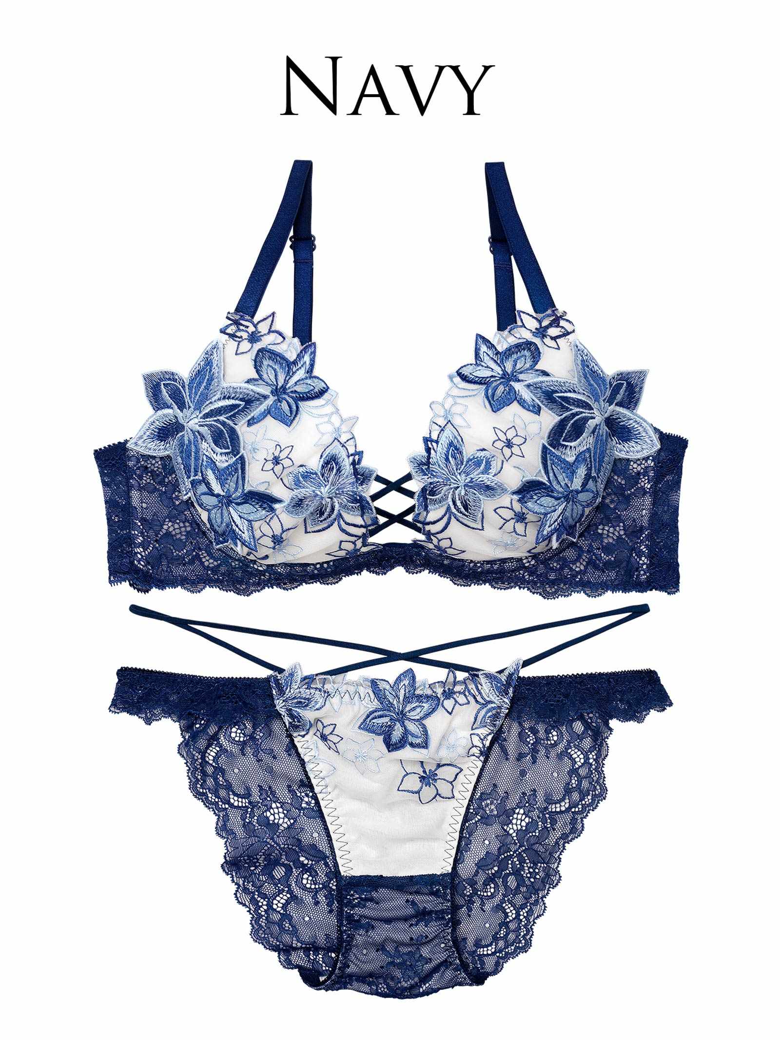 8/6新作!【永尾まりや着用】【Reinest】ラグジュアリー クレマチスブラジャー&バック透けフルバックショーツ