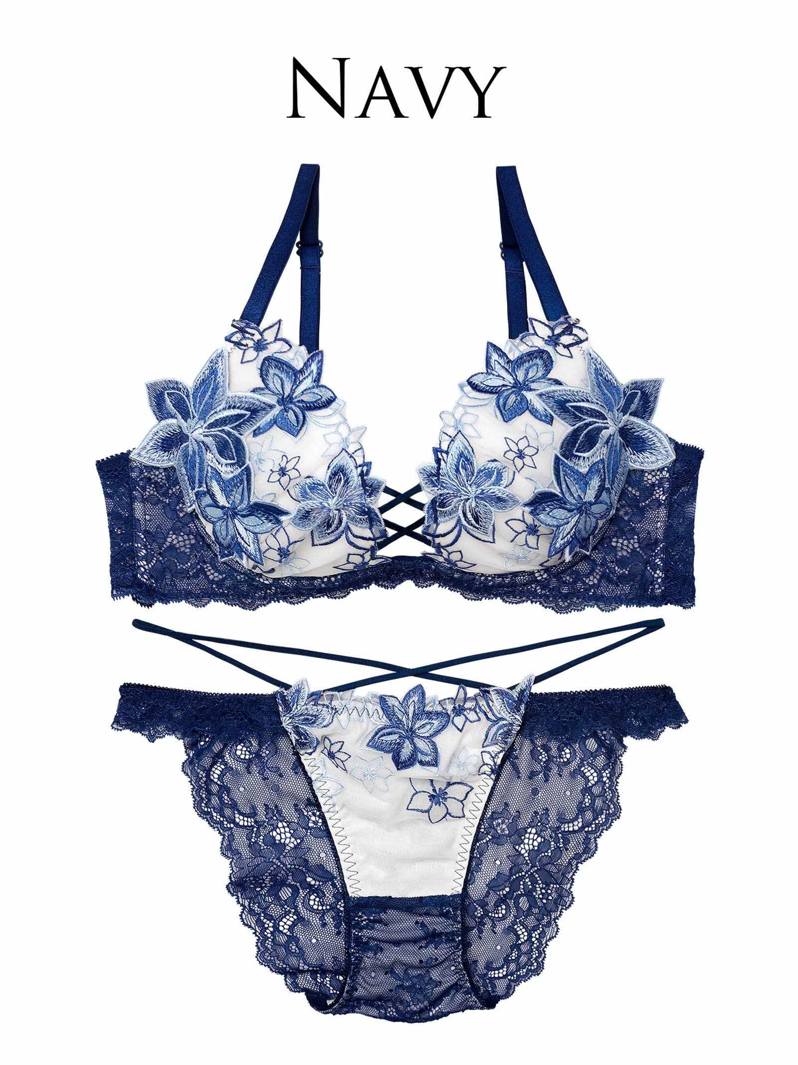 8/6新作!【永尾まりや着用】【Reinest】ラグジュアリー クレマチスブラジャー&バック透けフルバックショーツ