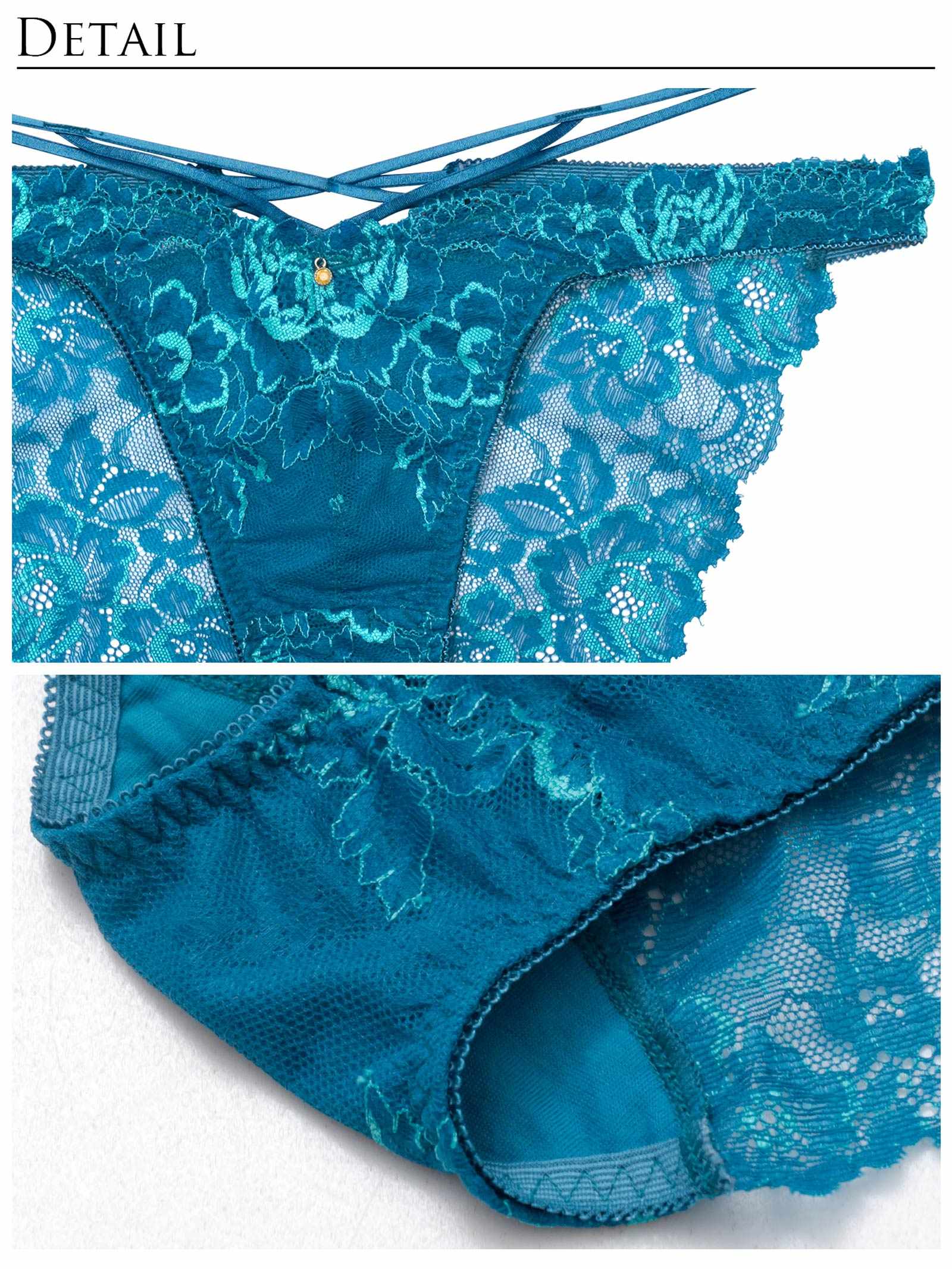 7/28新作!!【永尾まりや着用】【Reinest】アクアオーシャンプルメリアブラジャー&バック透けフルバックショーツ