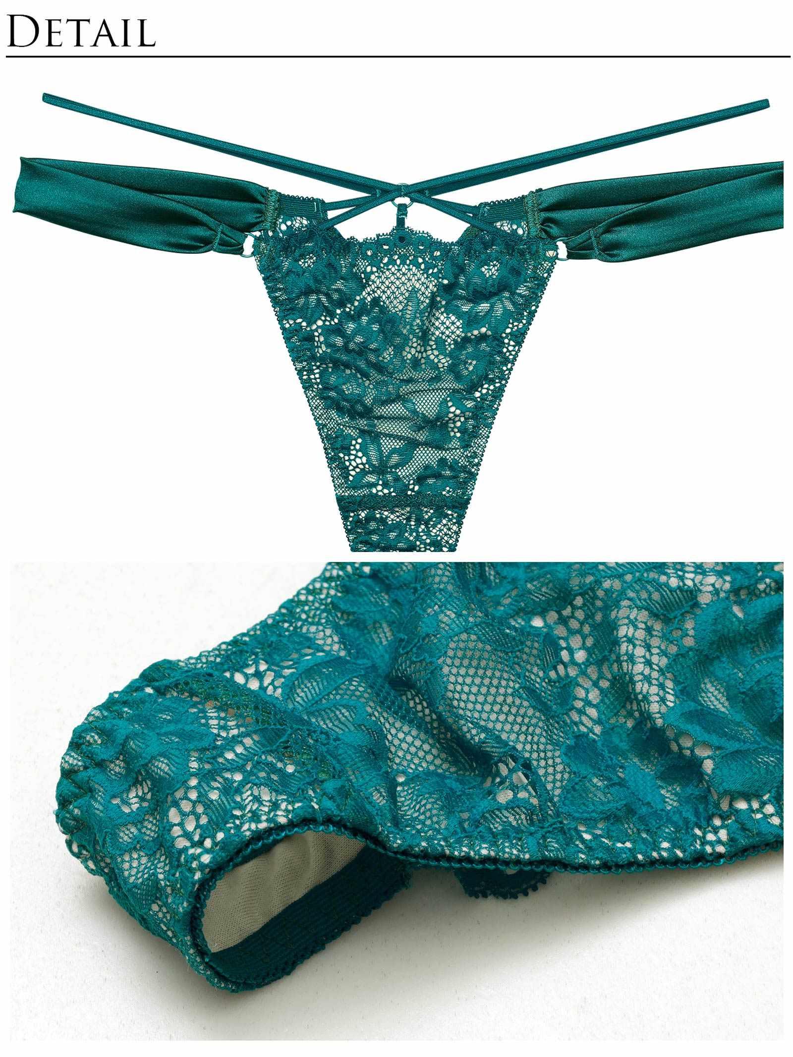 10/8新作!【Reinest】グラマラスサテンコードブラジャー&バック透けTバックショーツ