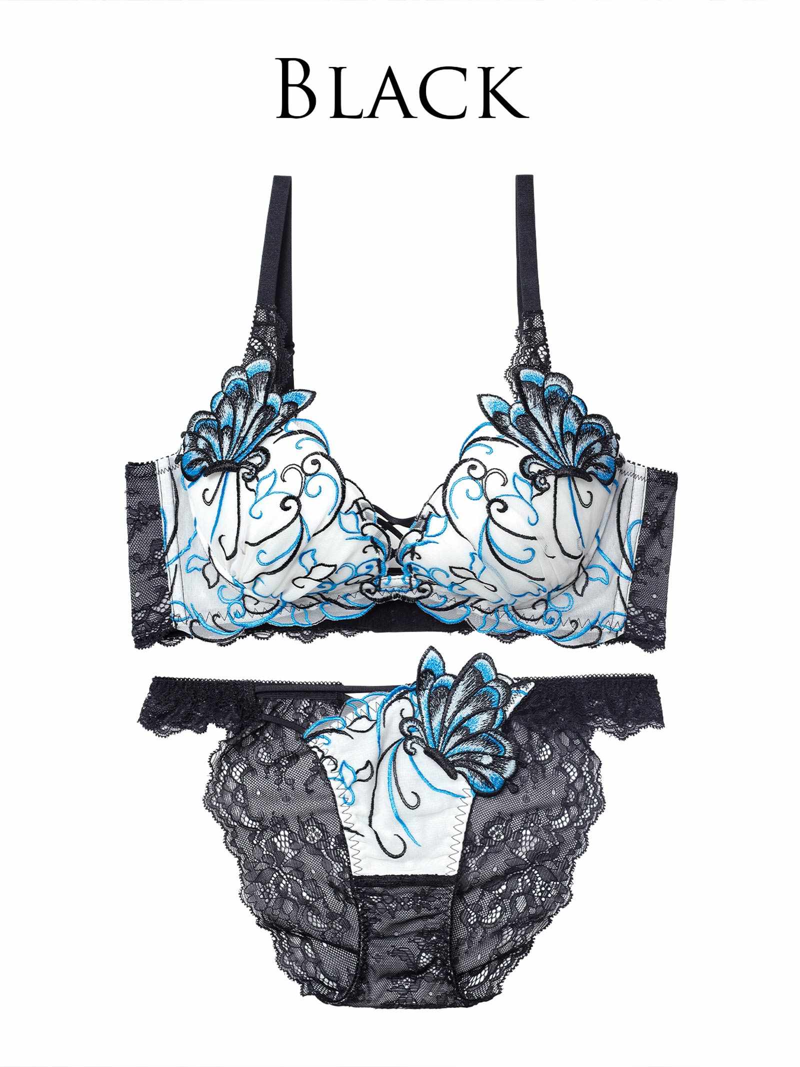 11/26新作!【永尾まりや着用】【Reinest】アラベスクパピヨンレース育乳脇高★魔法のブラジャー&バック透けフルバックショーツ