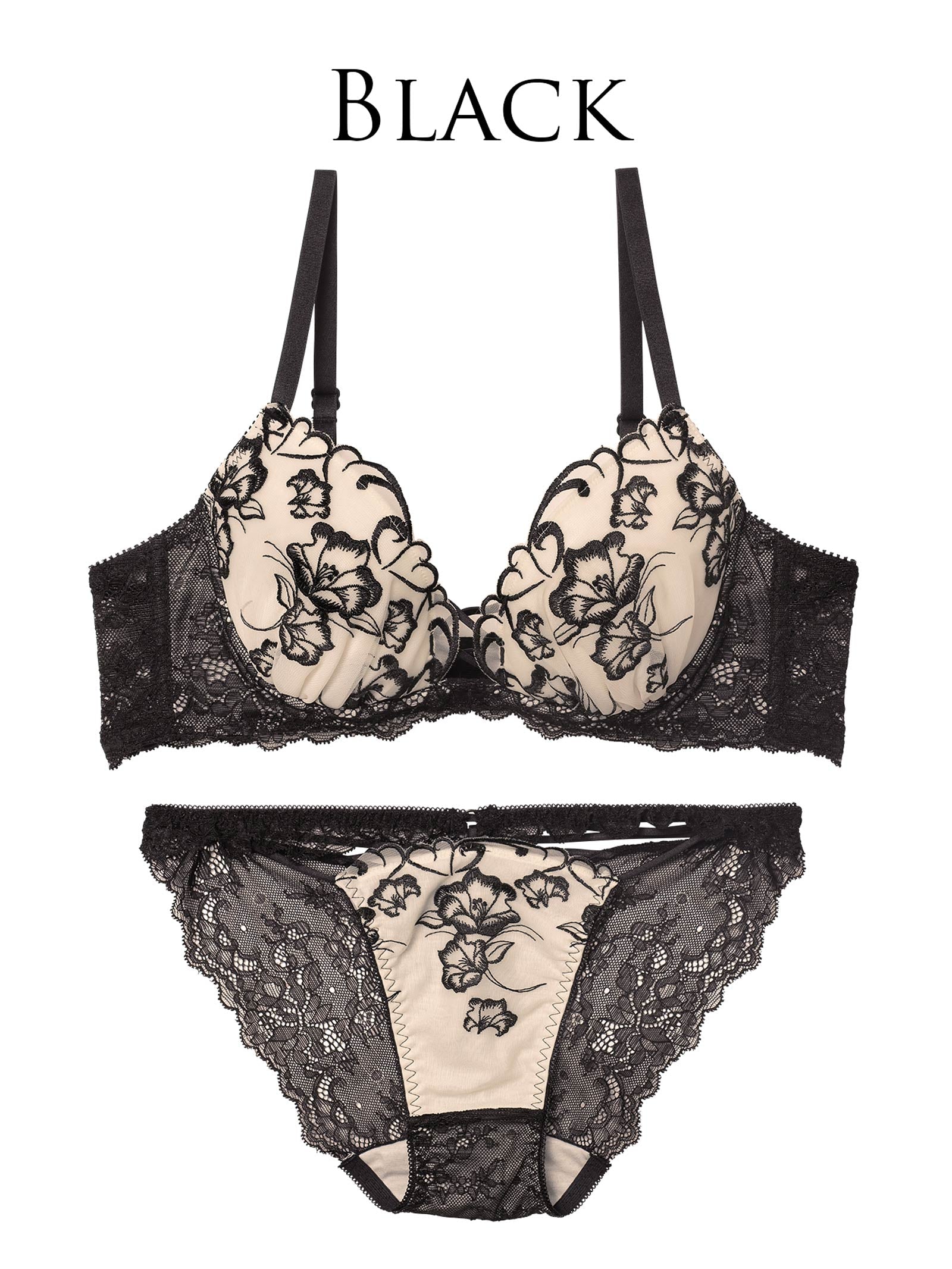 1/5新作!【永尾まりや着用】【Reinest】クレールフィーユレースアップブラジャー&バック透けフルバックショーツ