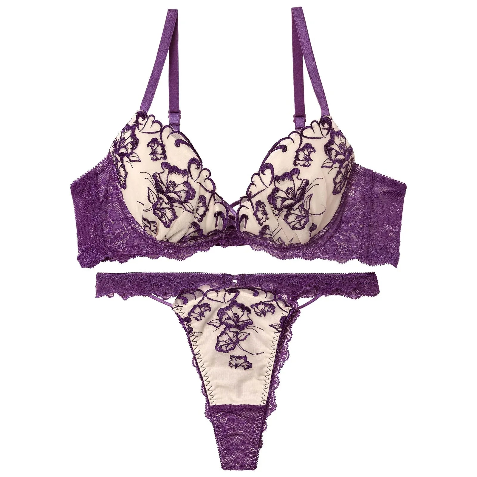 【永尾まりや着用】【Reinest】クレールフィーユレースアップブラジャー&バック透けTバックショーツ