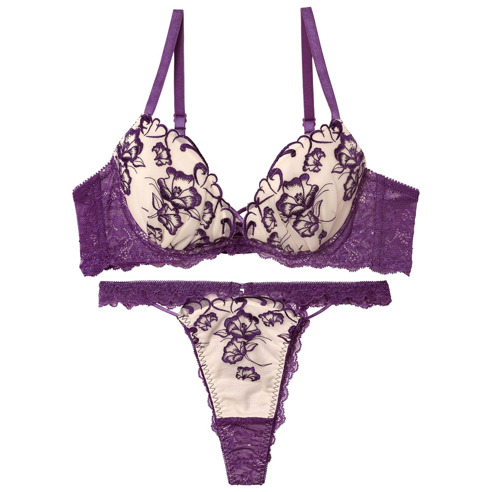 1/5新作!【永尾まりや着用】【Reinest】クレールフィーユレースアップブラジャー&バック透けTバックショーツ