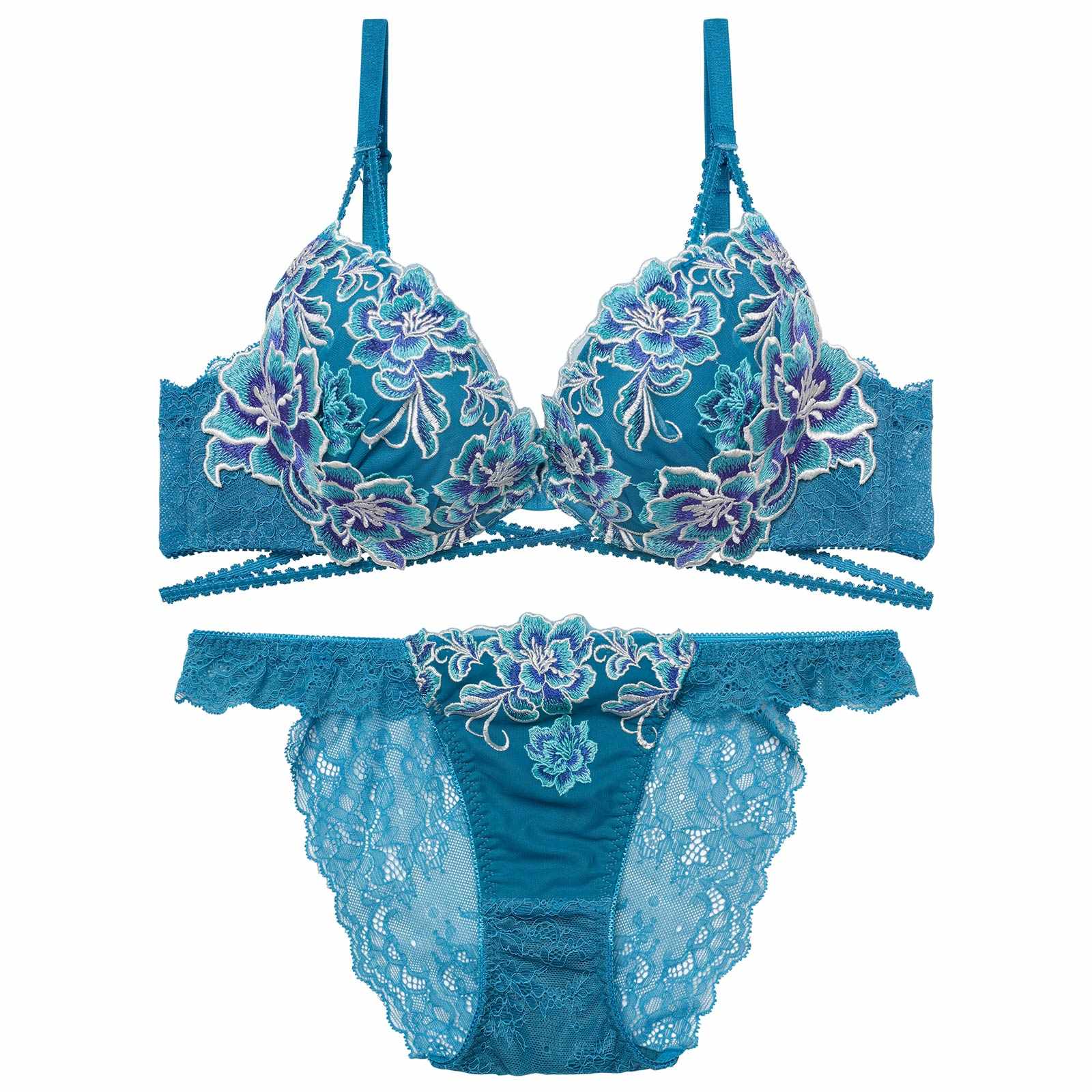 1/26新作!【Reinest】グラマラスブーケコードブラジャー&バック透けフルバックショーツ