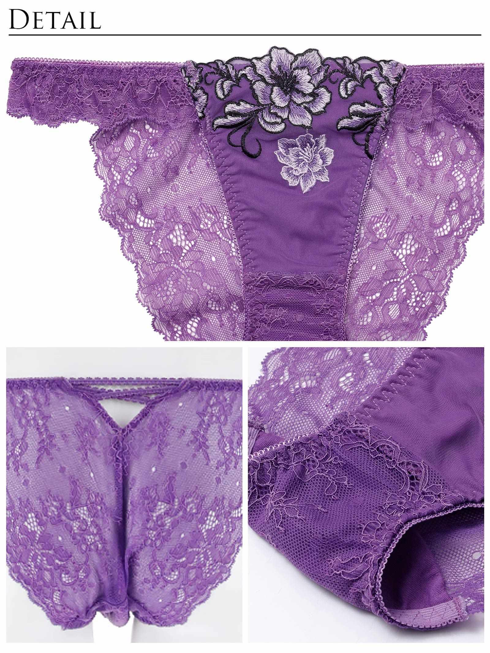 1/26新作!【Reinest】グラマラスブーケコードブラジャー&バック透けフルバックショーツ