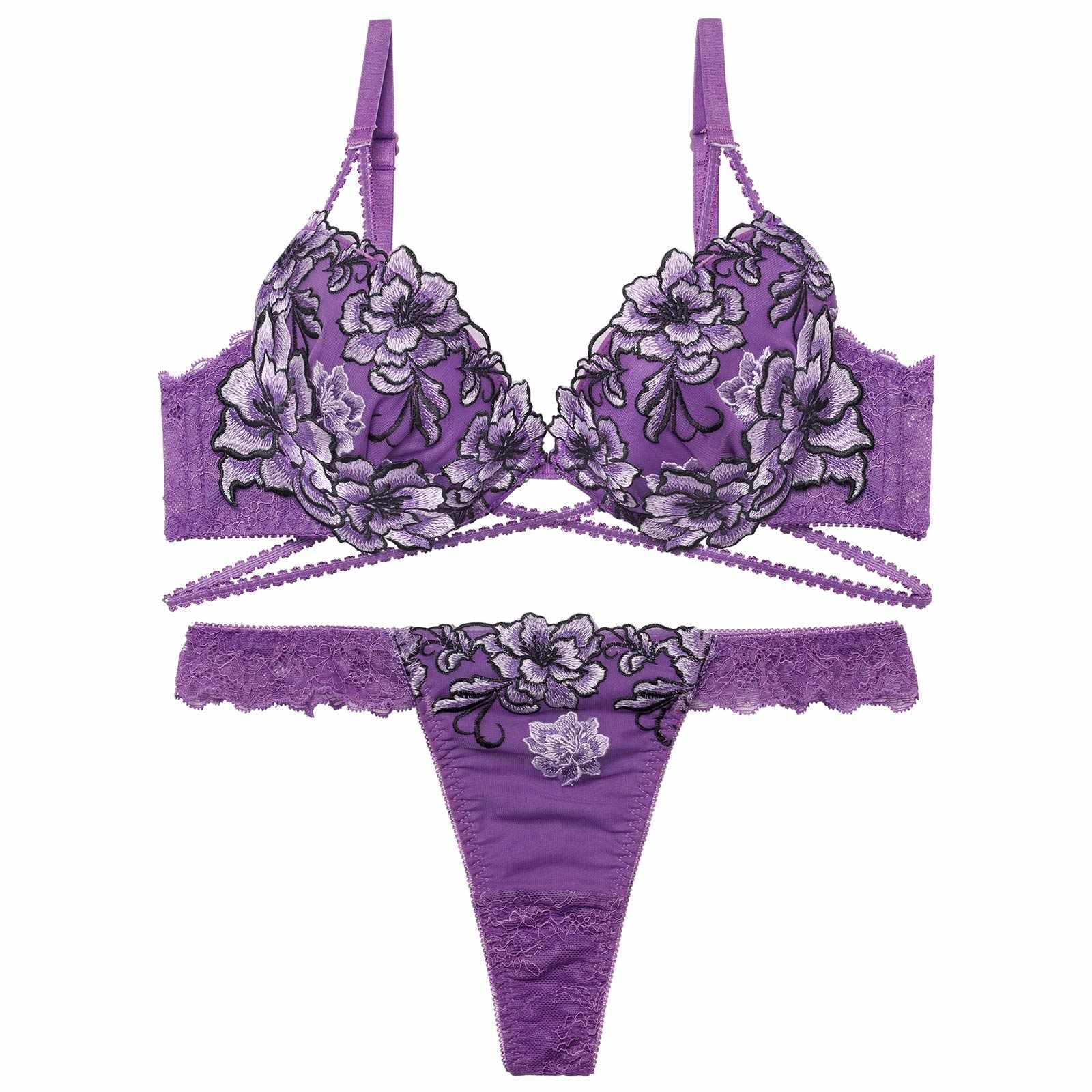 1/26新作!【Reinest】グラマラスブーケコードブラジャー&バック透けTバックショーツ