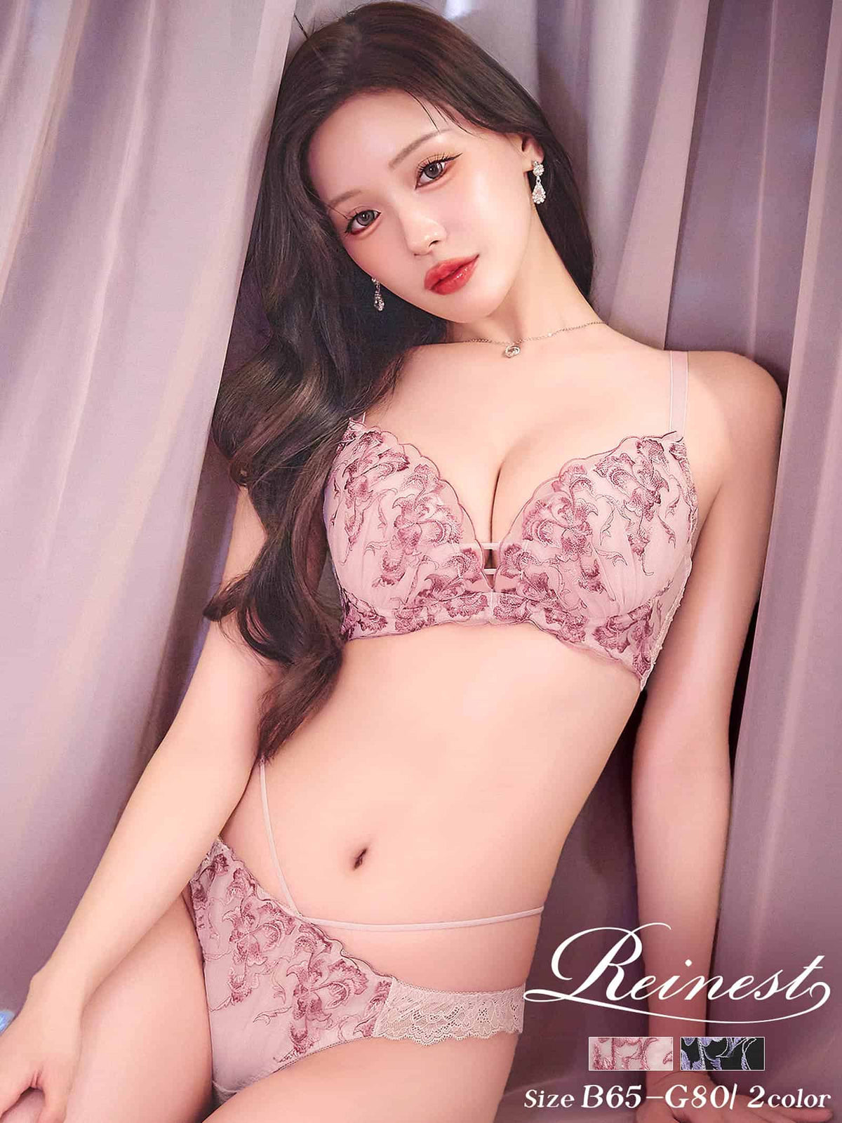 10/2新作!【Reinest】ヴィーナスペタルブラジャー&バック透けTバックショーツ