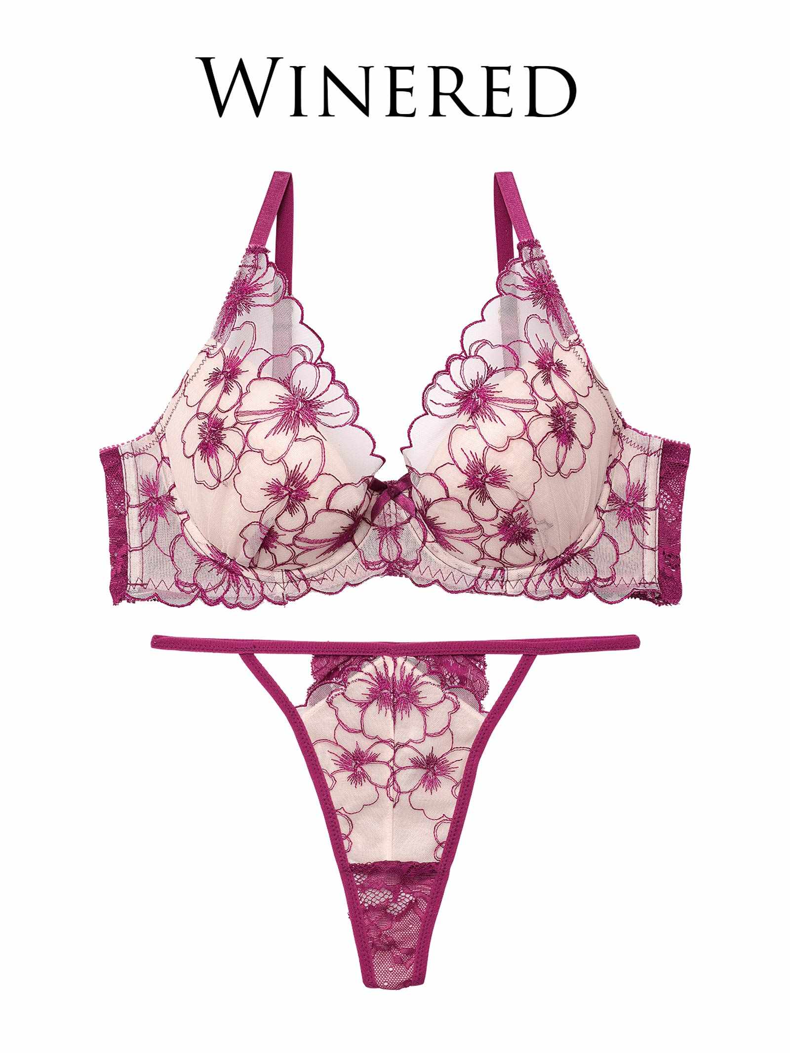 9/15新作【Reinest】ロマンスビオラエンブロイダリーブラジャー&バック透けTバックショーツ