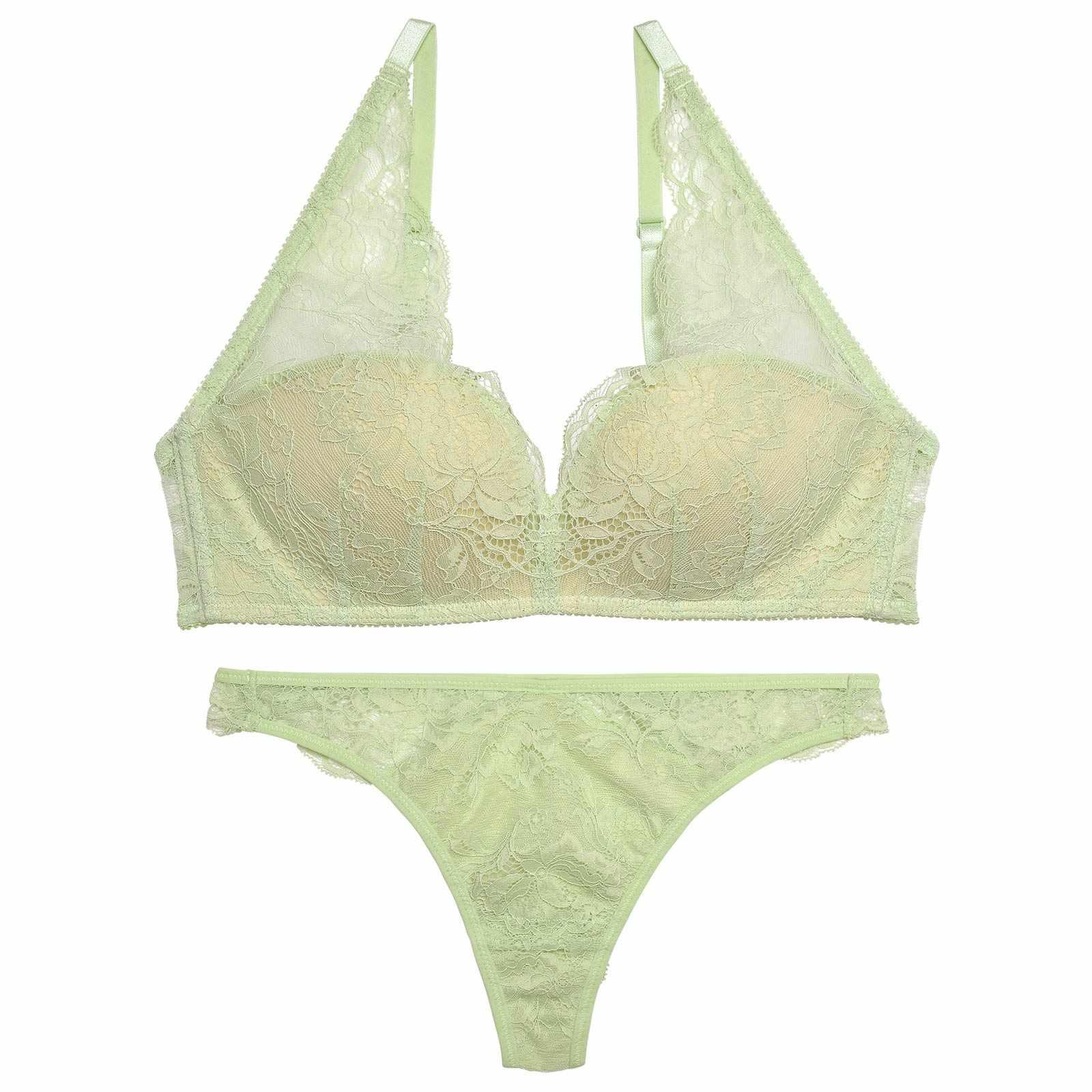 【ノンワイヤー】スフレブラジャー&バック透けTバックショーツ