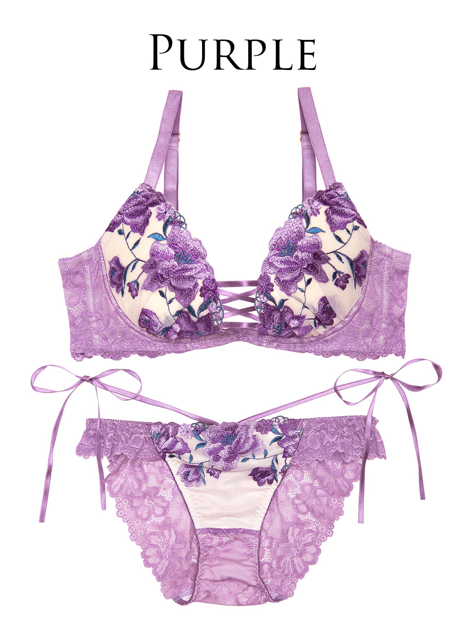 4/4新作!【永尾まりや着用】【Reinest】エレガンスピオニーブルーム育乳脇高★魔法のブラジャー&バック透けフルバックショーツ