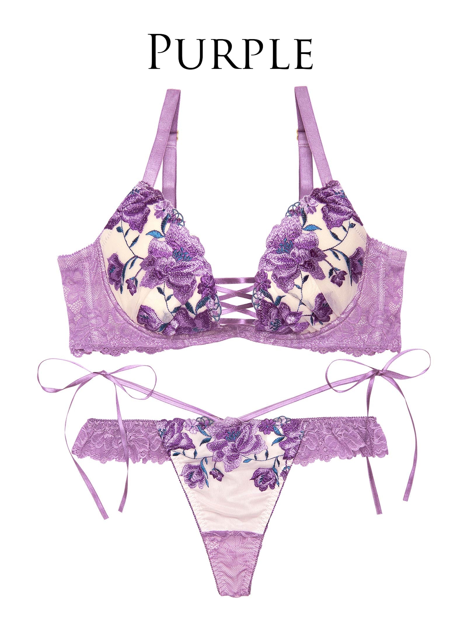 4/4新作!【永尾まりや着用】【Reinest】エレガンスピオニーブルーム育乳脇高★魔法のブラジャー&バック透けTバックショーツ