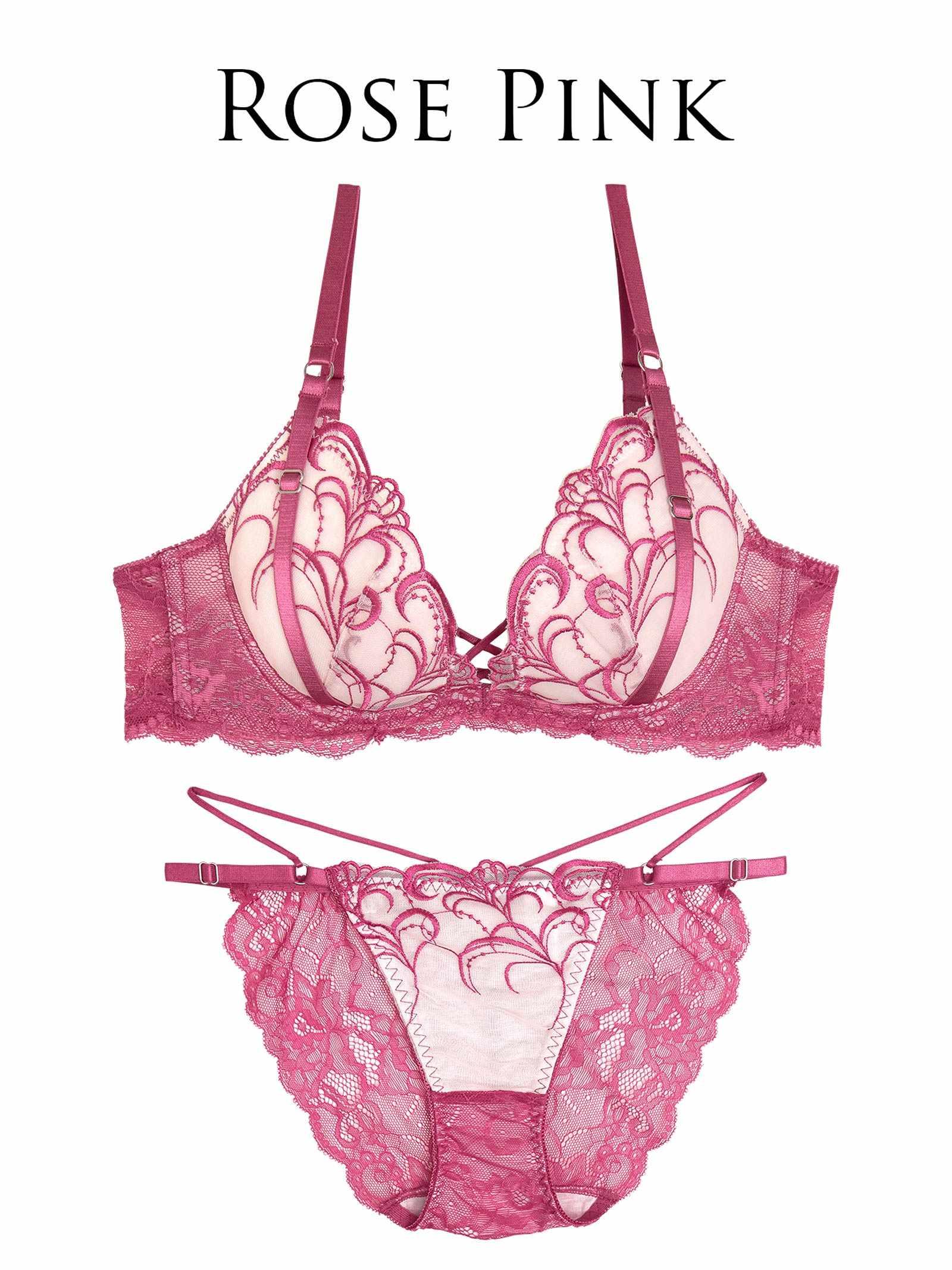 6/11新作!!【永尾まりや着用】【Reinest】ストリングアイビーエンブロイダリーブラジャー&バック透けフルバックショーツ