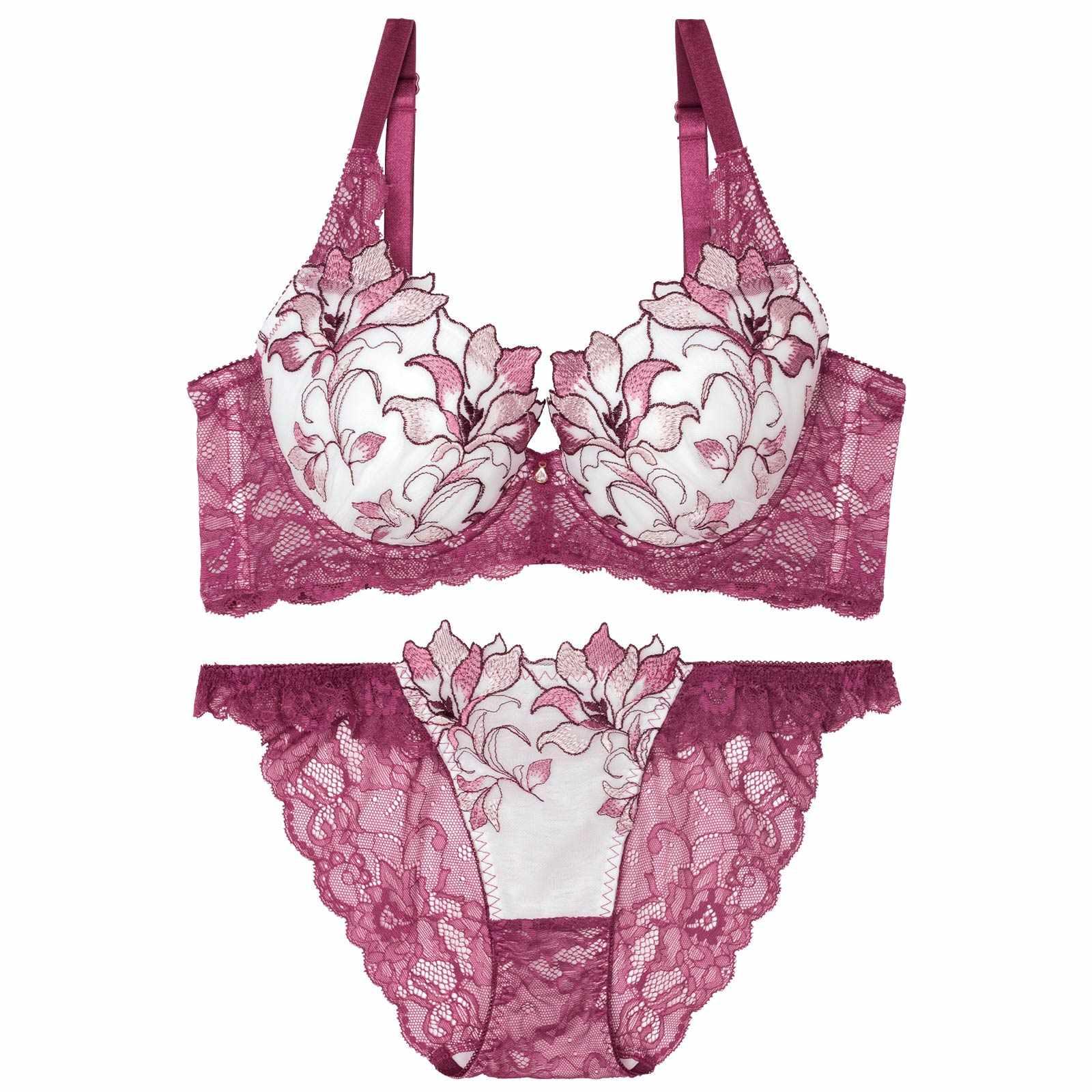 【永尾まりや着用】【Reinest】トワイライトリリーレース育乳脇高★魔法のブラジャー&バック透けフルバックショーツ