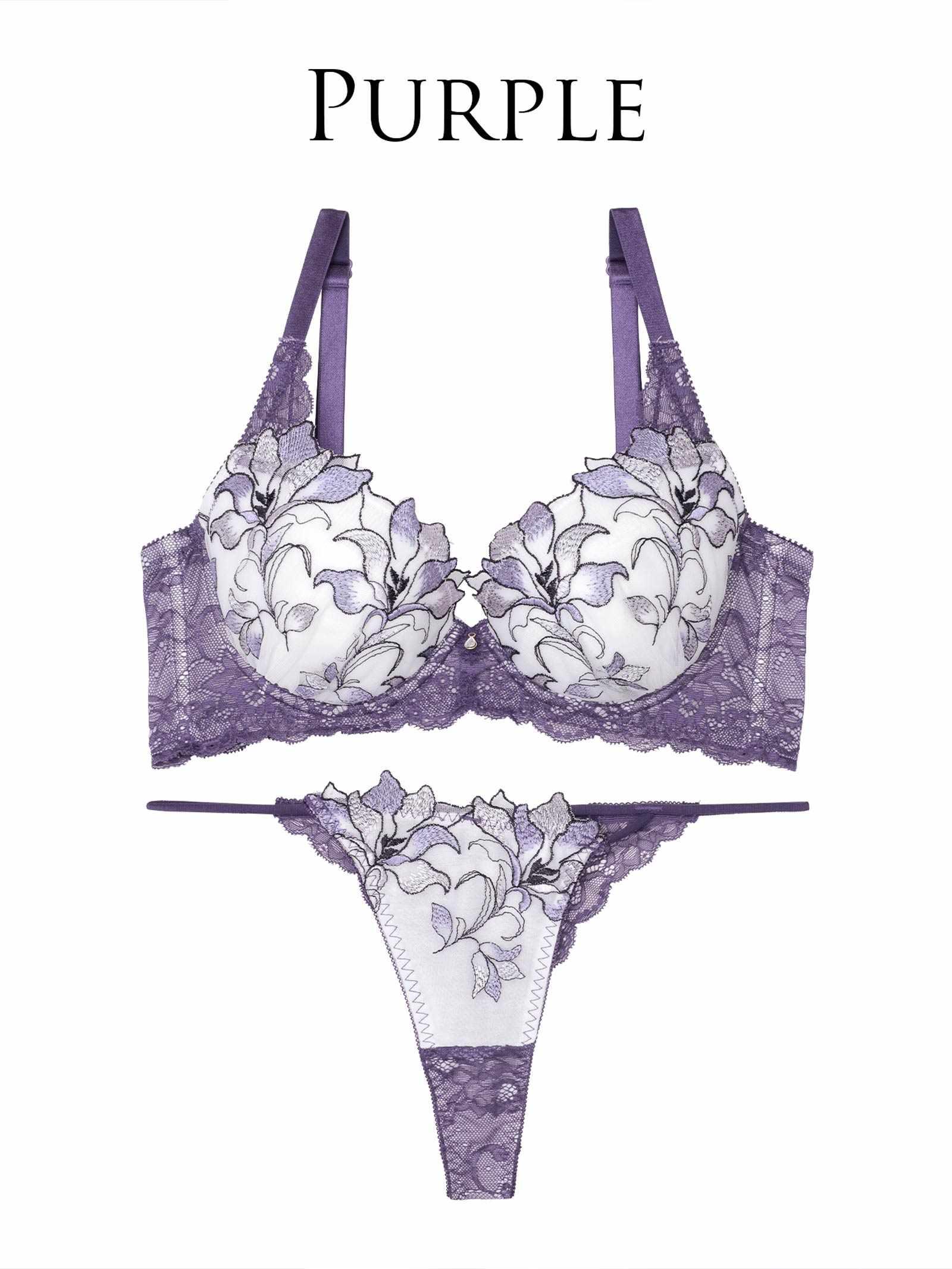 6/23新作!!【永尾まりや着用】【Reinest】トワイライトリリーレース育乳脇高★魔法のブラジャー&バック透けTバックショーツ