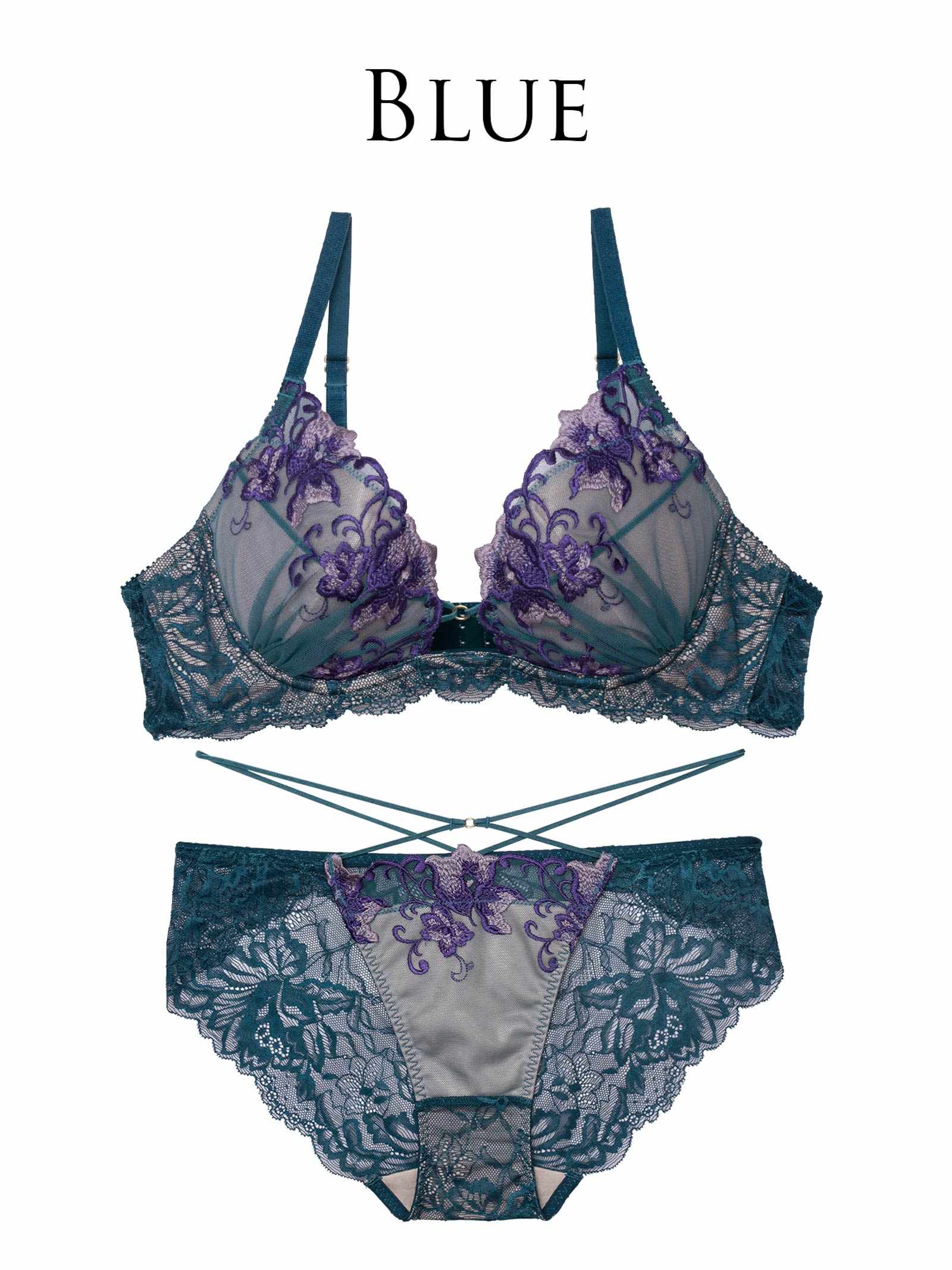 8/1新作!【永尾まりや着用】【Reinest】シックブロッサムコードブラジャー&バック透けフルバックショーツ