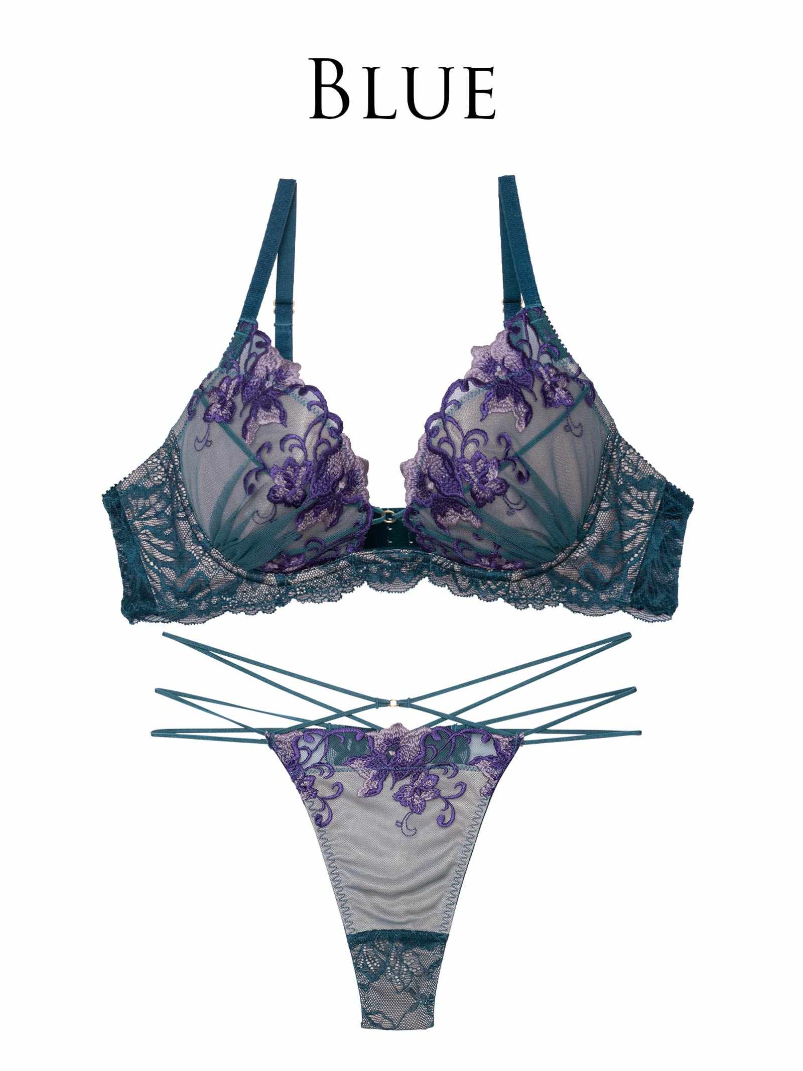 8/1新作!【永尾まりや着用】【Reinest】シックブロッサムコードブラジャー&バック透けTバックショーツ