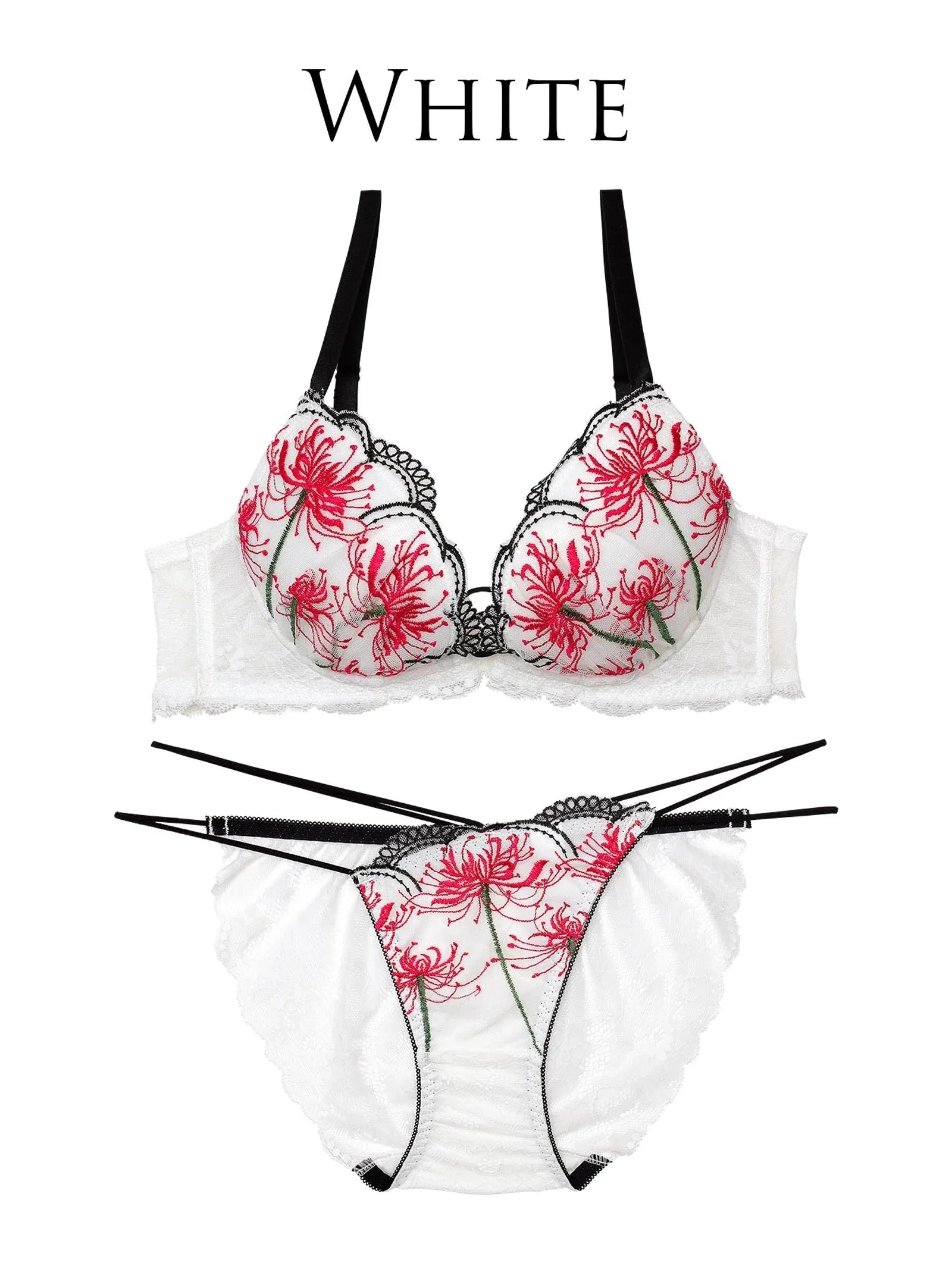 9/17新作!【Reinest】スパイダーリリーレースブラジャー&バック透けフルバックショーツ