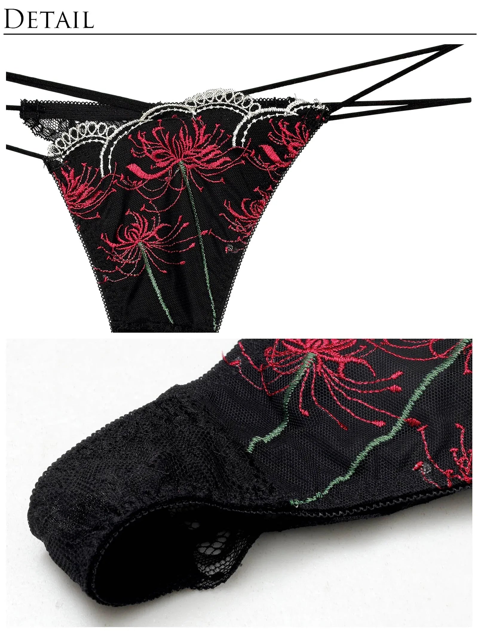 9/17新作!【Reinest】スパイダーリリーレースブラジャー&バック透けTバックショーツ