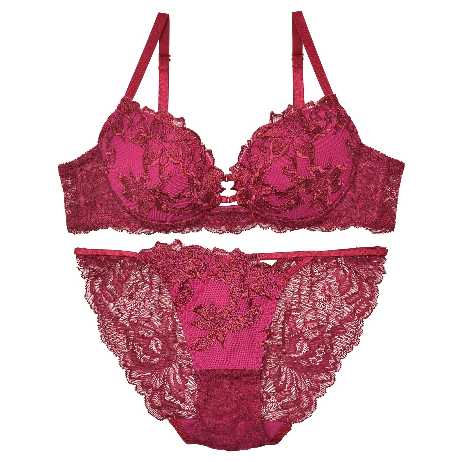 【Reinest】ラフィネアマリリスブラジャー&バック透けフルバックショーツ - 【公式】247Lingerie