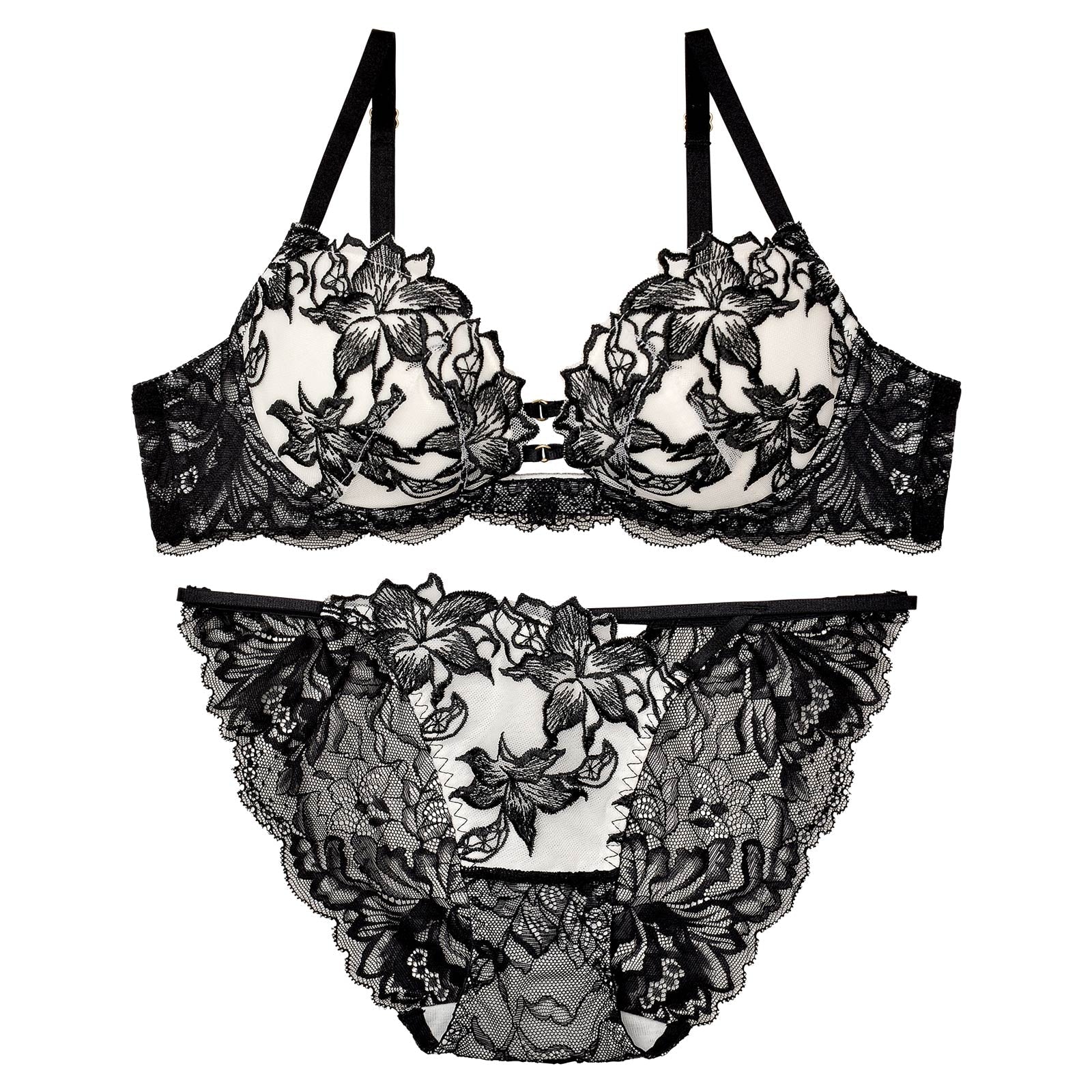 【Reinest】ラフィネアマリリスブラジャー&バック透けフルバックショーツ - 【公式】247Lingerie