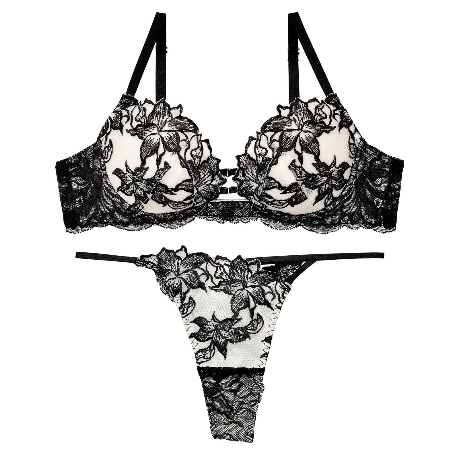 【Reinest】ラフィネアマリリスブラジャー&バック透けTバックショーツ - 【公式】247Lingerie