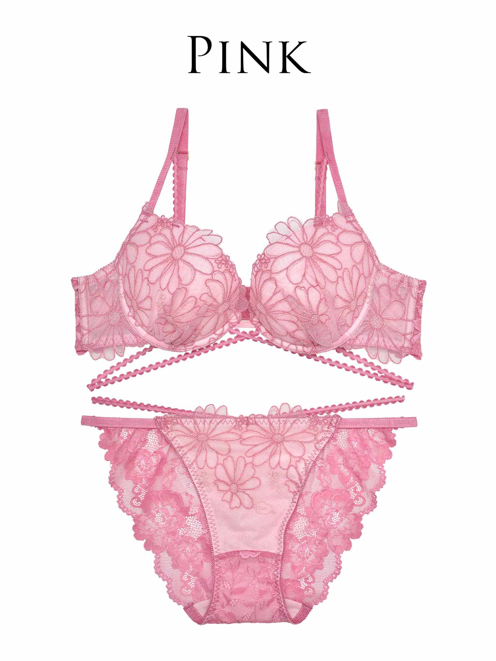 3/25新作!【Reinest】フェミニンシアーマーガレットブラジャー&バック透けフルバックショーツ