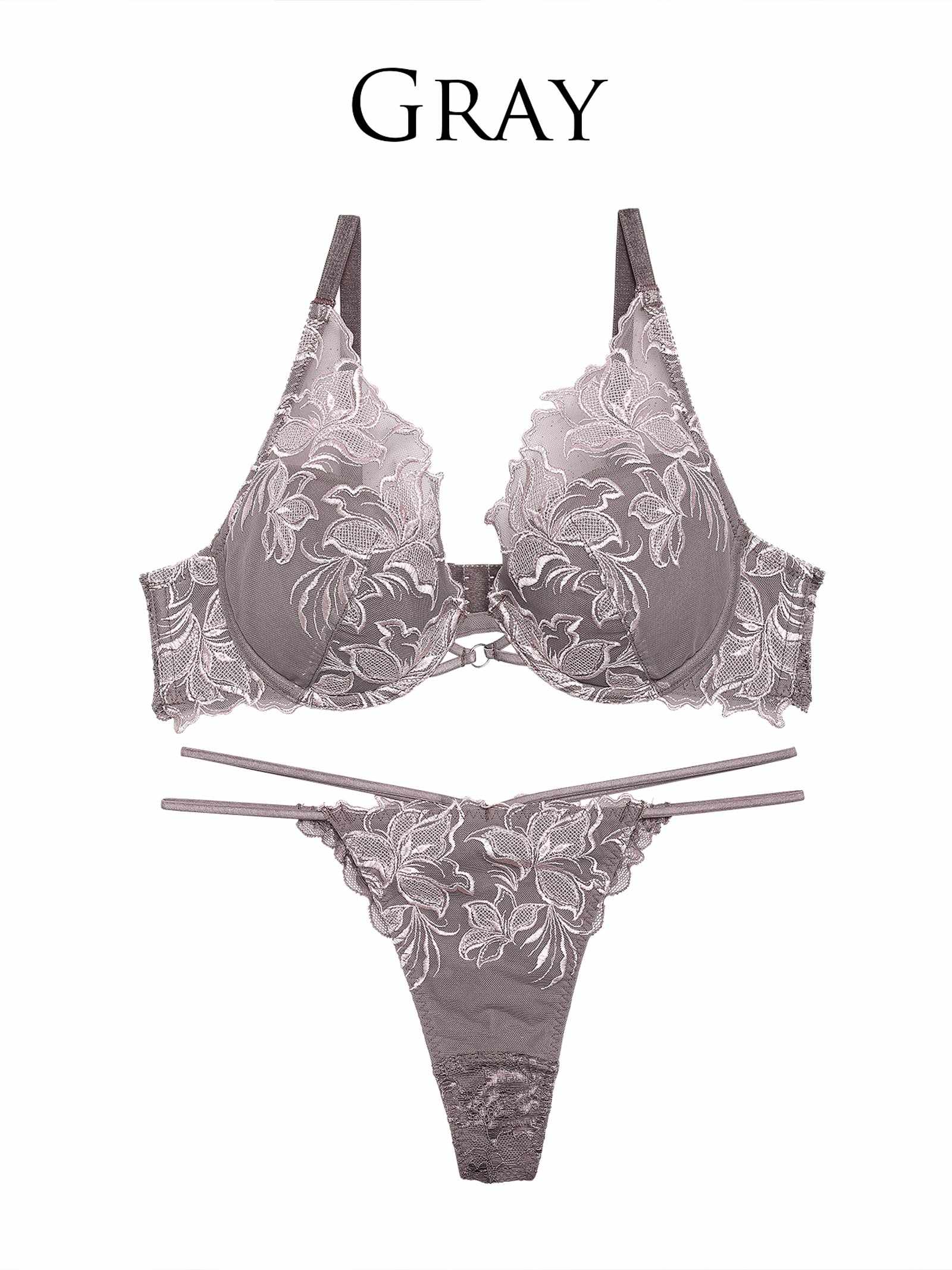 4/10新作!【Reinest】コンフォートシアーリリーブラジャー&バック透けTバックショーツ