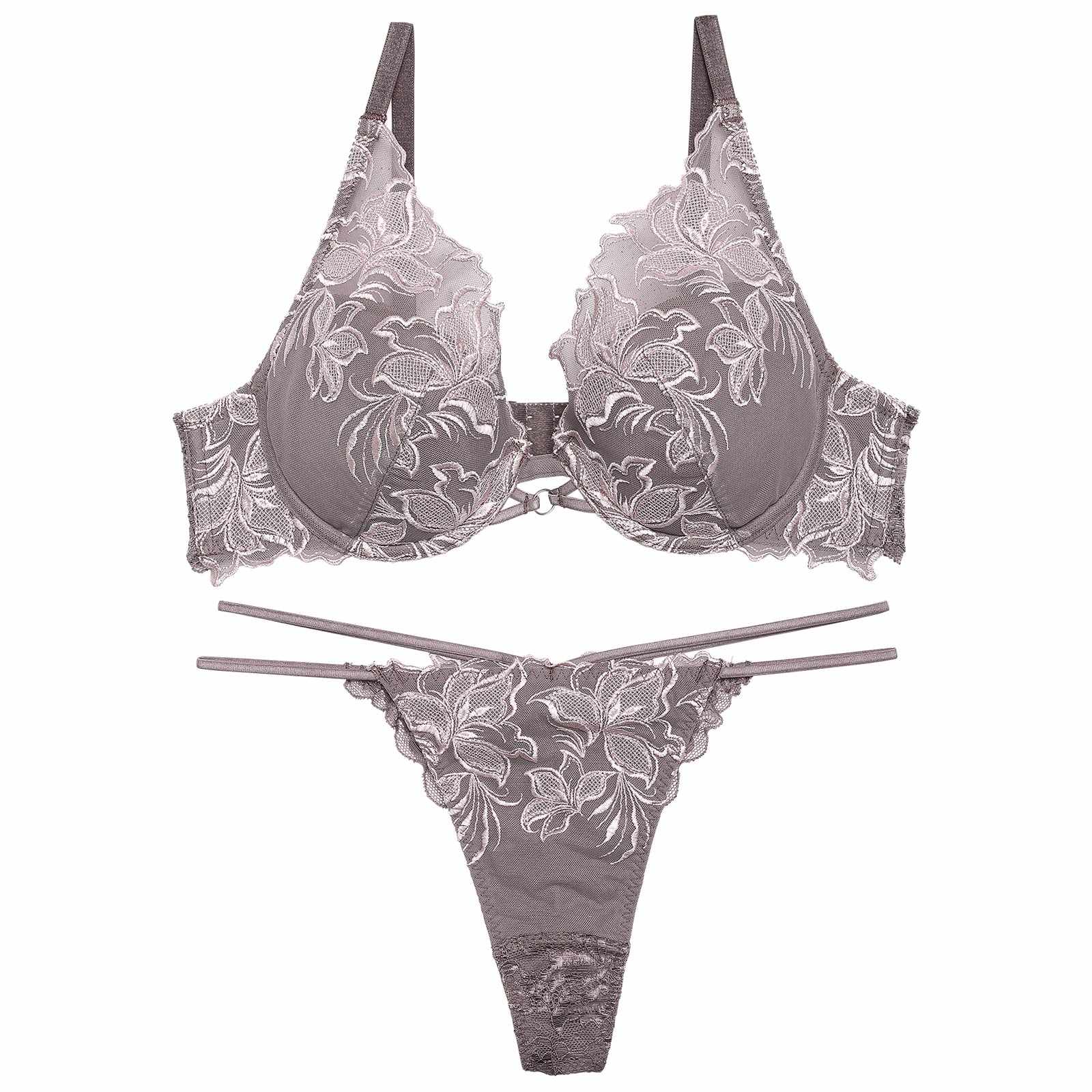 【Reinest】コンフォートシアーリリーブラジャー&バック透けTバックショーツ