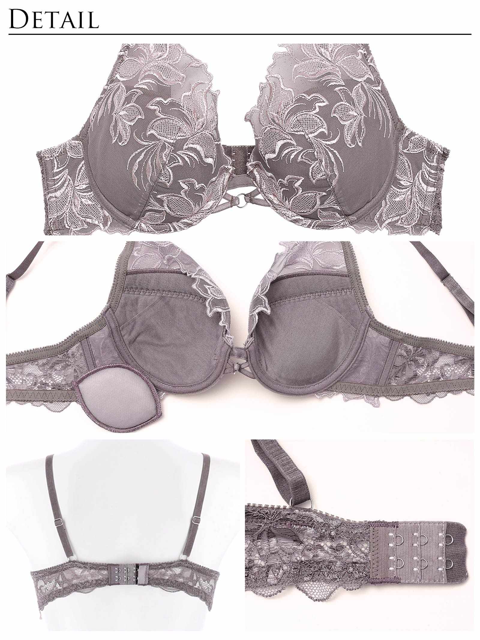 4/10新作!【Reinest】コンフォートシアーリリーブラジャー&バック透けTバックショーツ