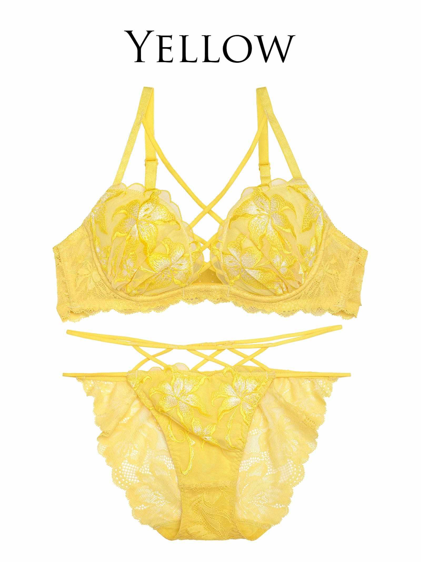 【Reinest】グラマーレースアップリリーブラジャー&バック透けフルバックショーツ - 【公式】247Lingerie