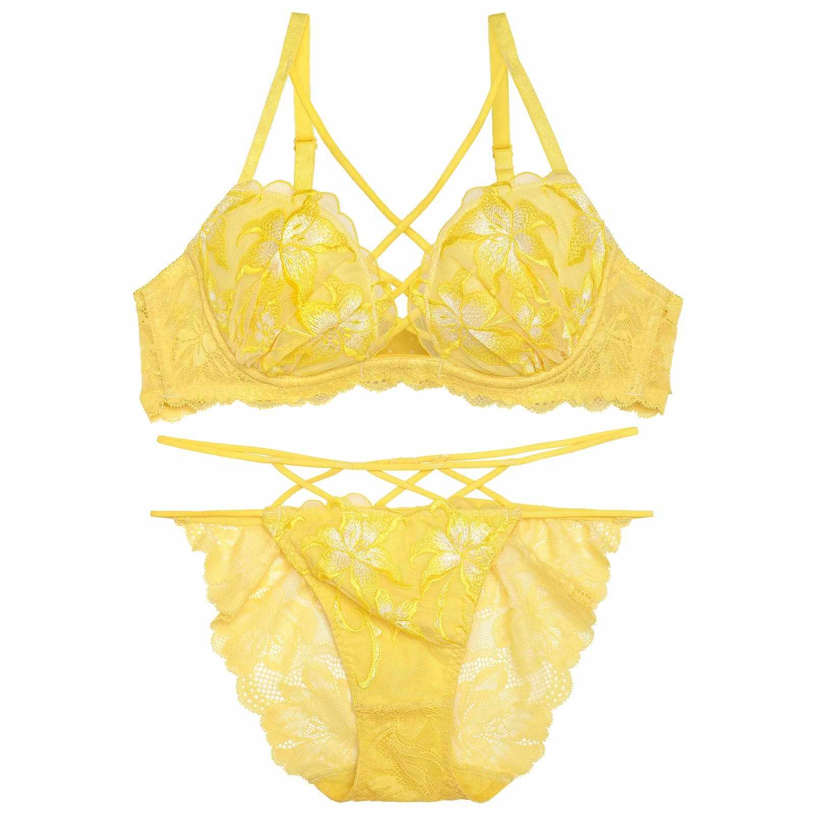 【Reinest】グラマーレースアップリリーブラジャー&バック透けフルバックショーツ - 【公式】247Lingerie