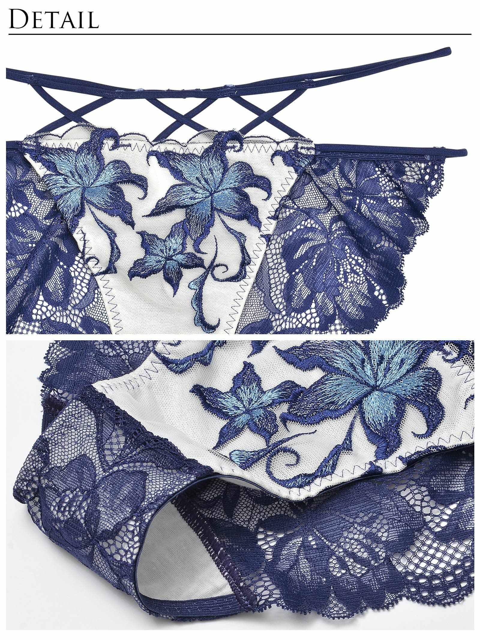 【Reinest】グラマーレースアップリリーブラジャー&バック透けフルバックショーツ - 【公式】247Lingerie