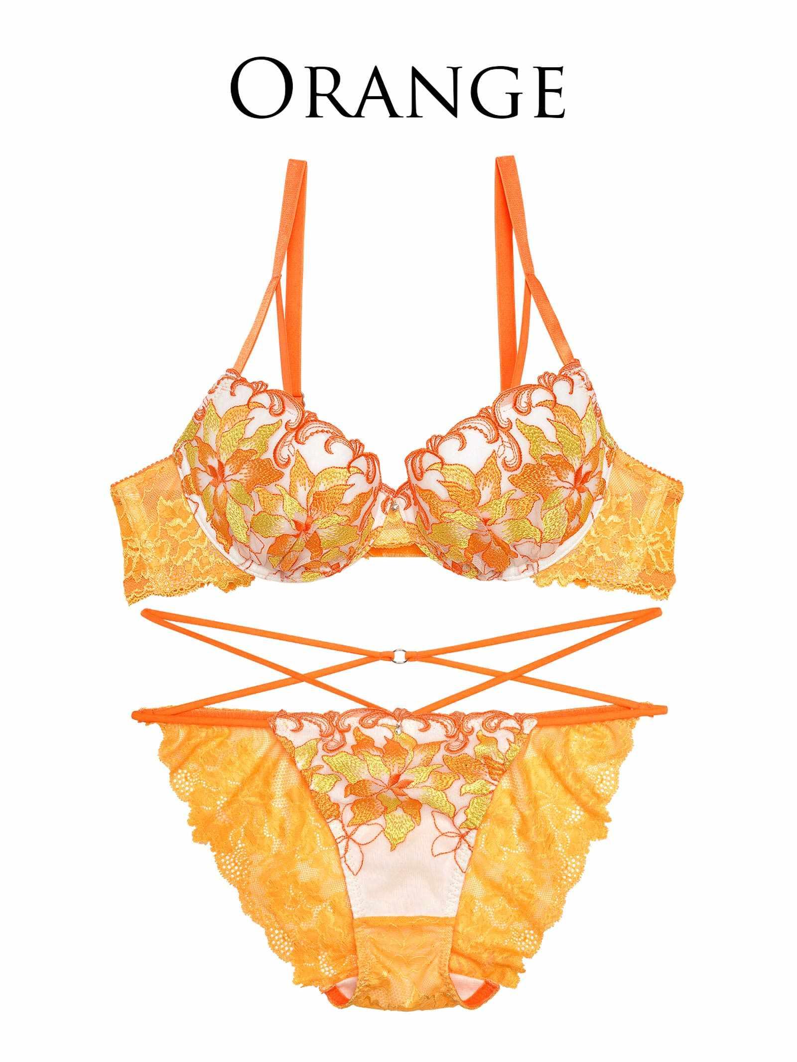 【Reinest】シャインブルームエンブロイダリーブラジャー&バック透けフルバックショーツ - 【公式】247Lingerie