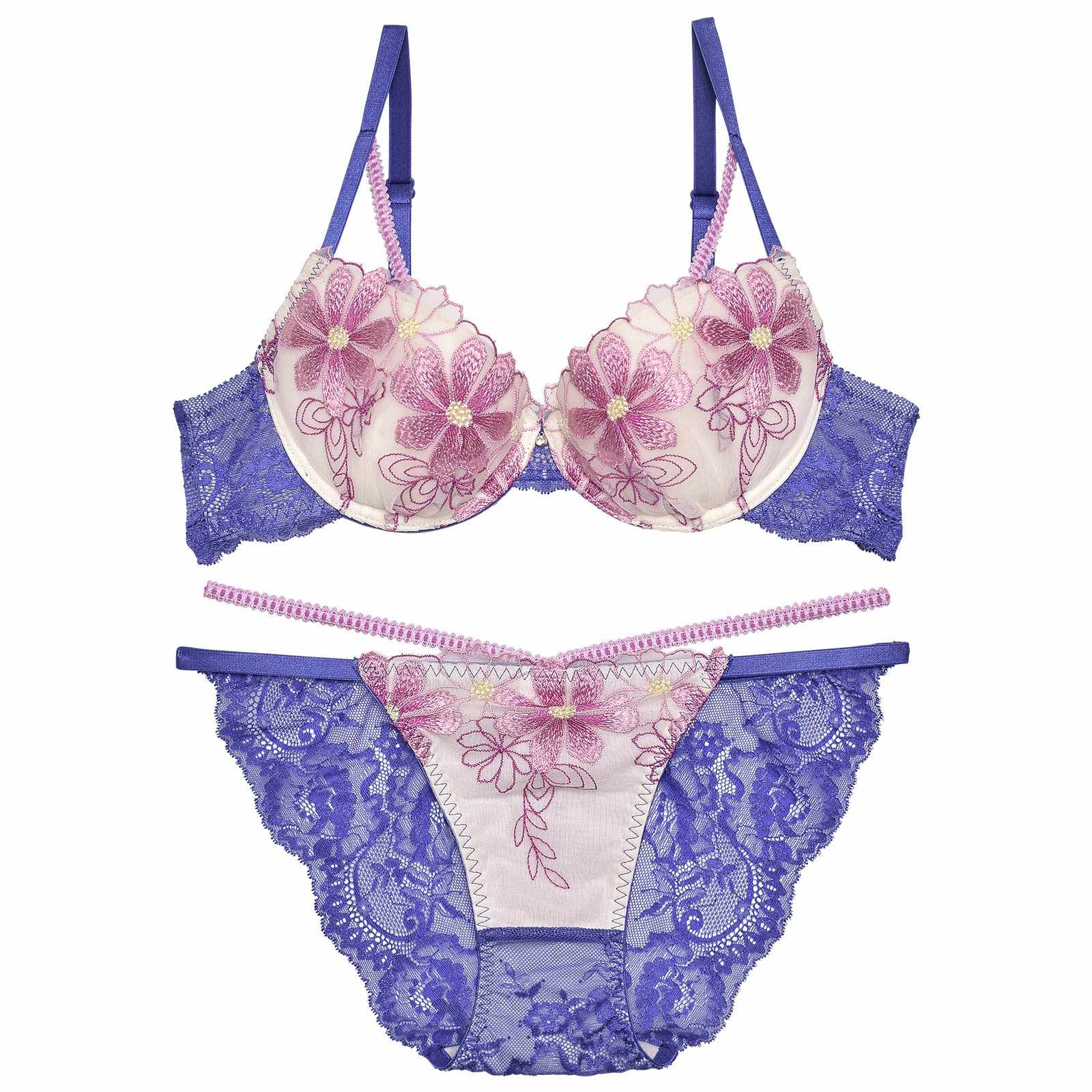 【Reinest】トゥインクルマーガレットペタルブラジャー&バック透けフルバックショーツ